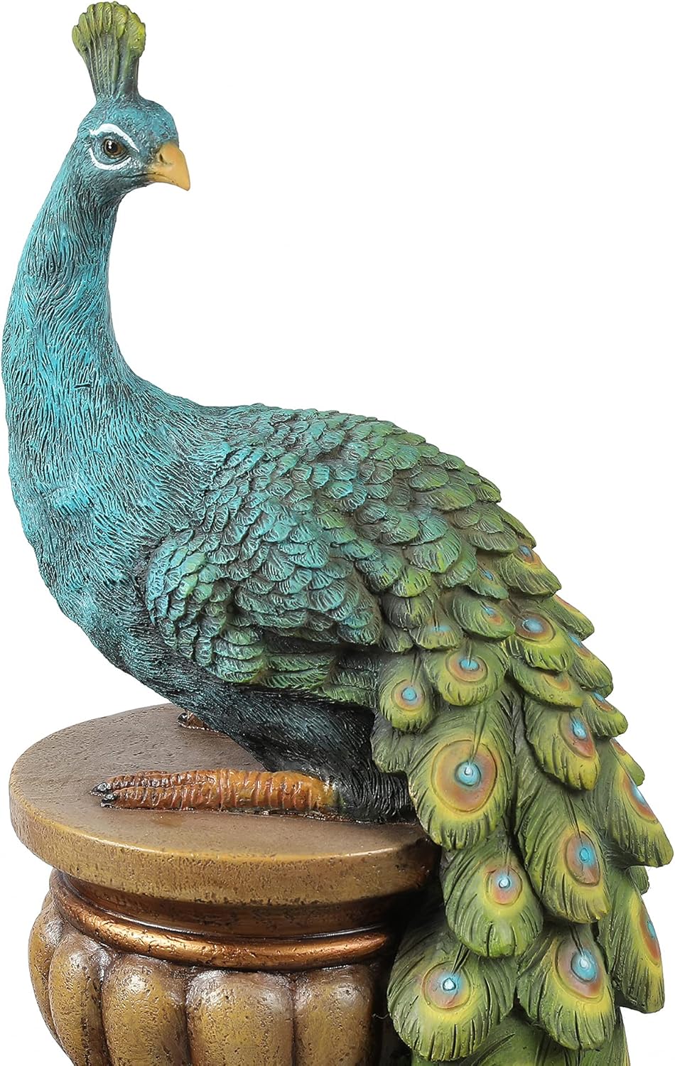 Peacock and Urns Resin Outdoor Fountain with LED Lights