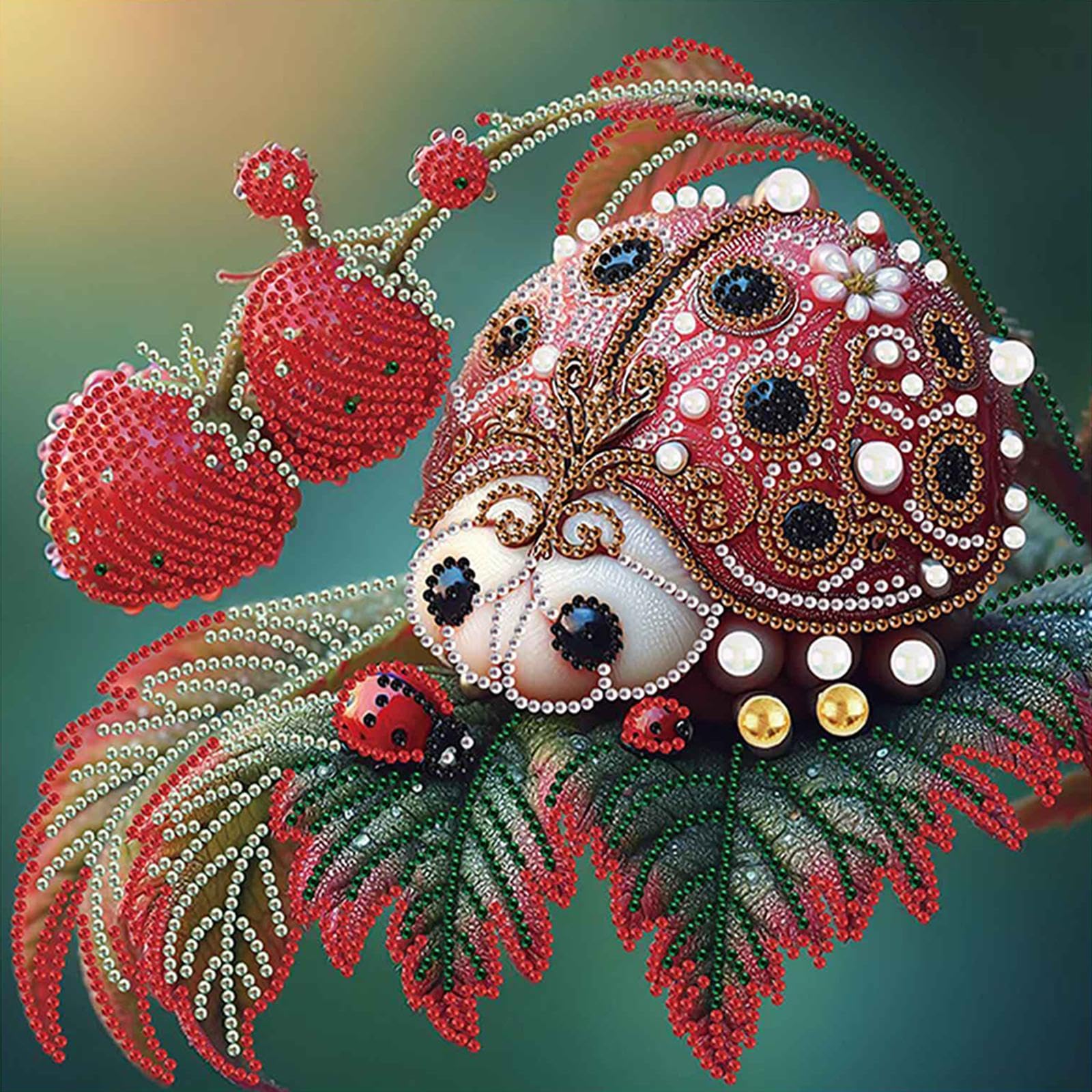 Ss019 Ladybug 5D Diy Special Shape Partial Drill Dimond Paintings Wall Decor 30X30cm