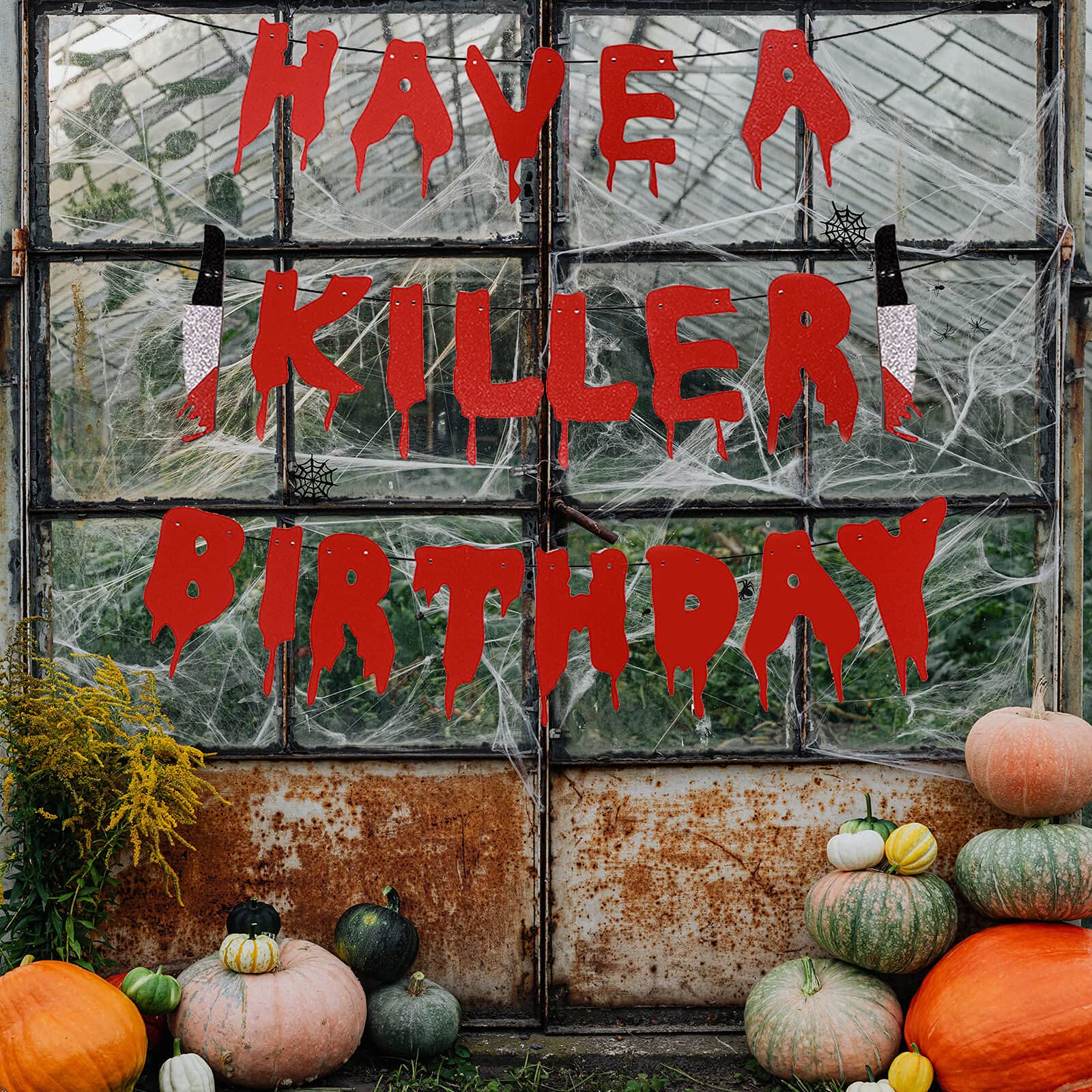 Banderole Anniversaire 'Have A Killer' - Déco Halloween, Thème Horreur - Couteaux Sanglants, 3 Mètres - 6