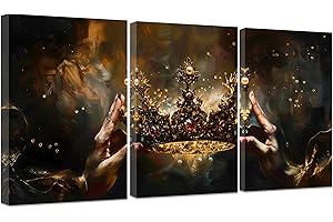 ZXHYWYM Crown Wall Art Black King Pictures African American Coronation Painting