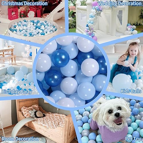 Miniatura 5 de GOGOSO Paquete de 50 bolas para niños pequeños, sin BPA y ftalatos, no tóxicas, de plástico suave para bebés de 1, 2, 3, 4, 5 años, para fiestas de