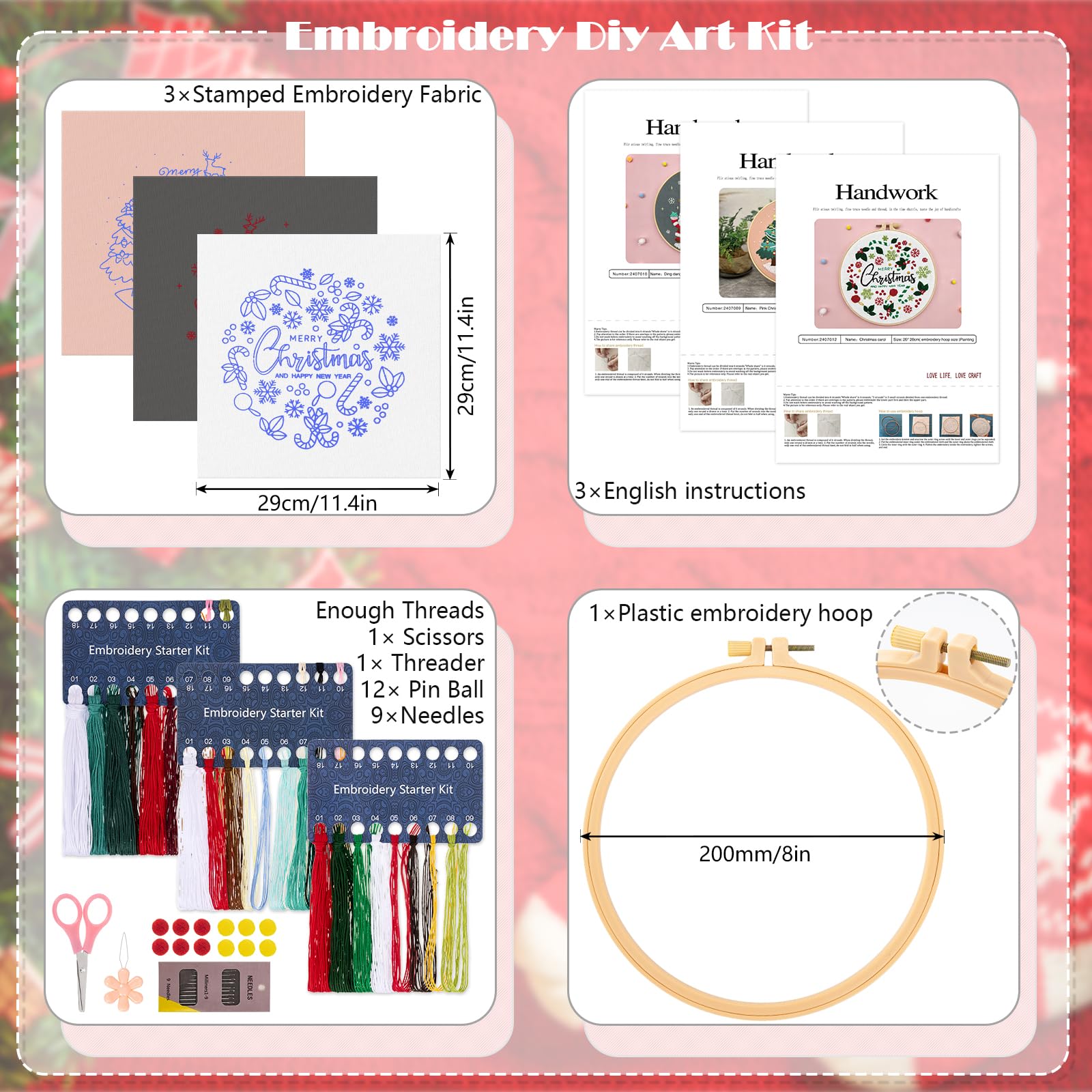 KIT DE DÉMARRAGE DE BRODERIE | Fournitures De Bricolage Pour Débutants