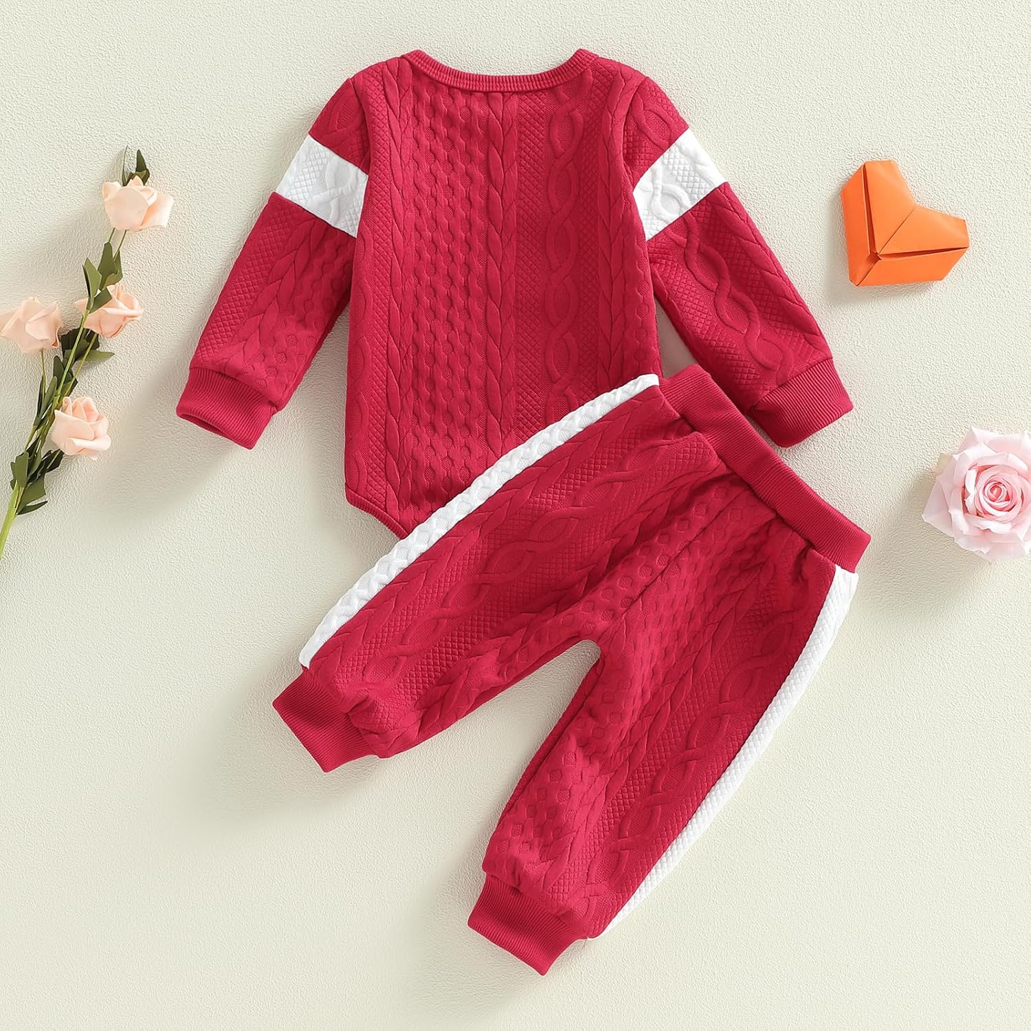 SAYOO Infant Baby Boy Clothes 3 6 12 18 Months Fall Winter Outfit Bear Romper Mama's Boy Embroidery Pants 2Pcs Tracksuit - Image 6