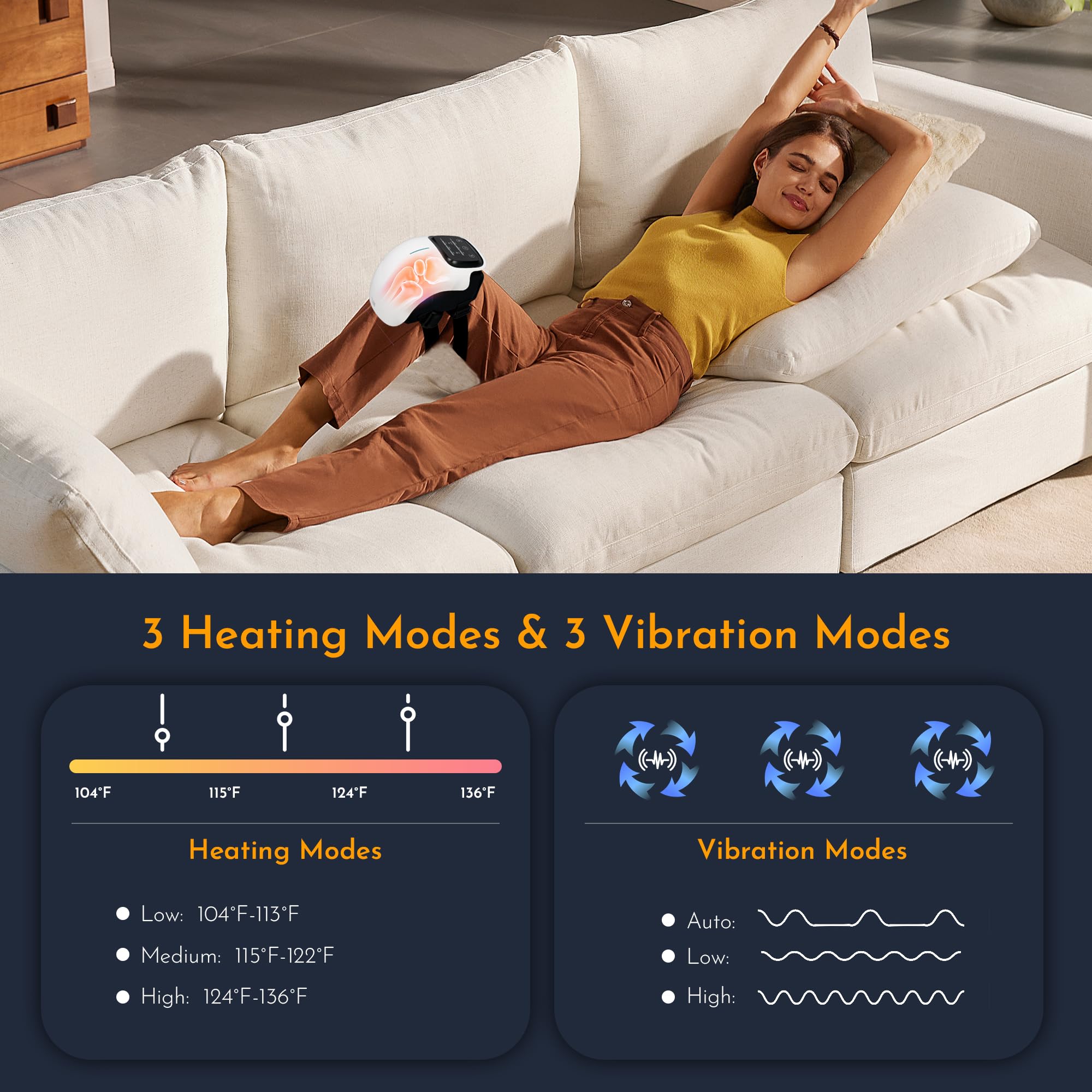 Brenzo Knee Massager - Heat & Vibration Relief -2