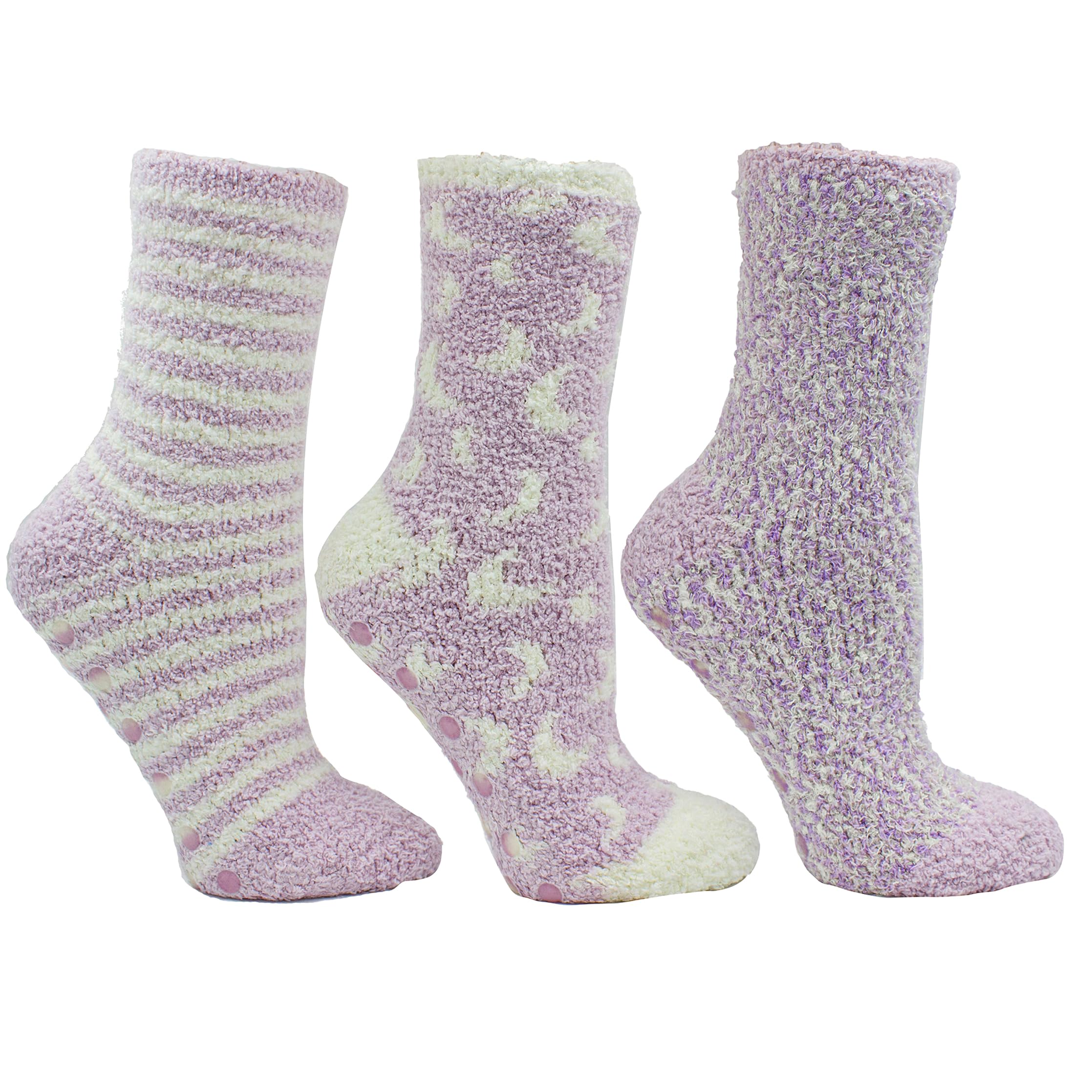 MinxNY Women's Essential Oil Infused 3 Pack Warm & Cozy Slipper Sock Aromatherapy Gift Box Set, Lavender Oil & Shea butter Infused