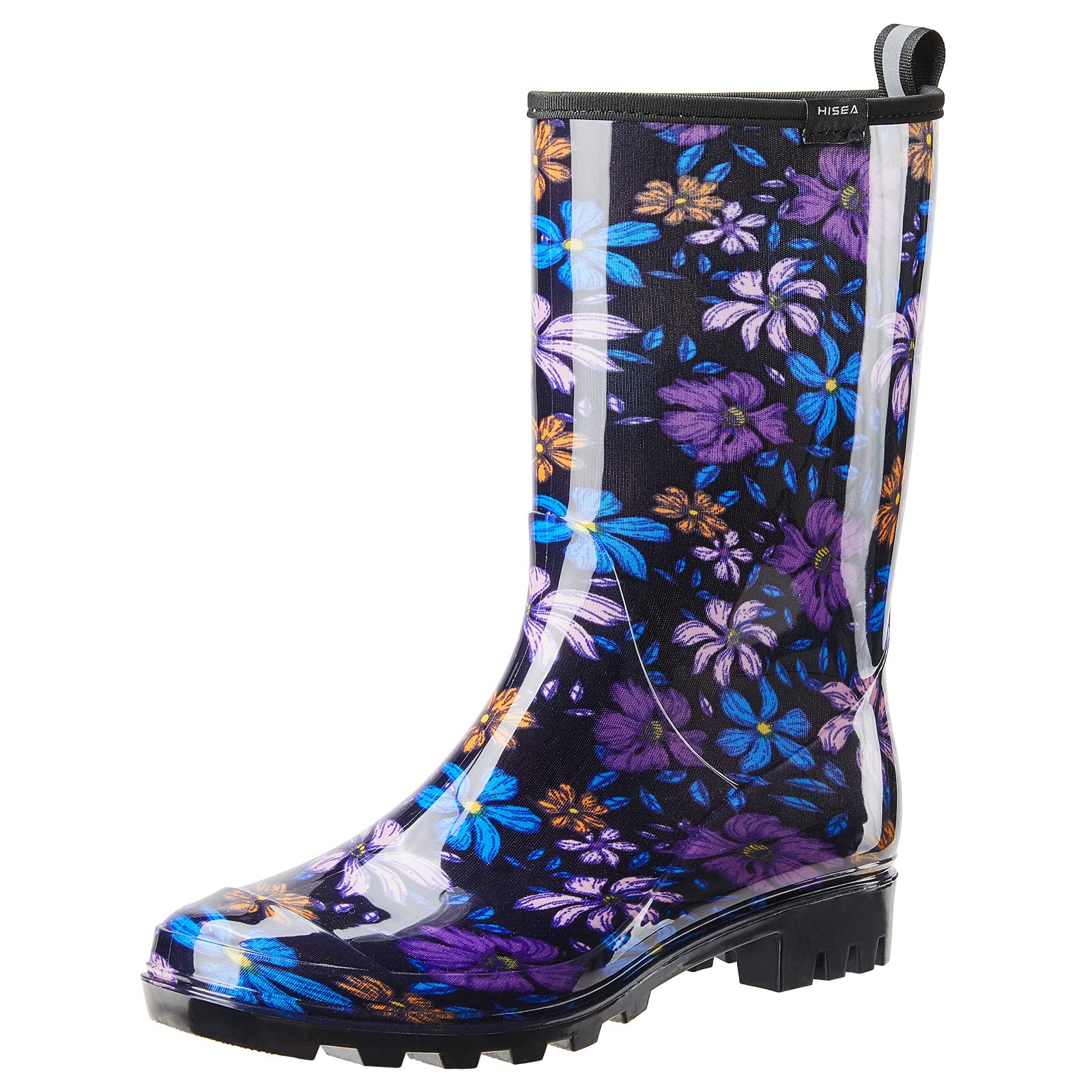 HISEA Women's Rain Boots Waterproof Rubber Rain Shoes for Ladies Mid Calf Garden Boots with Comfort Insole