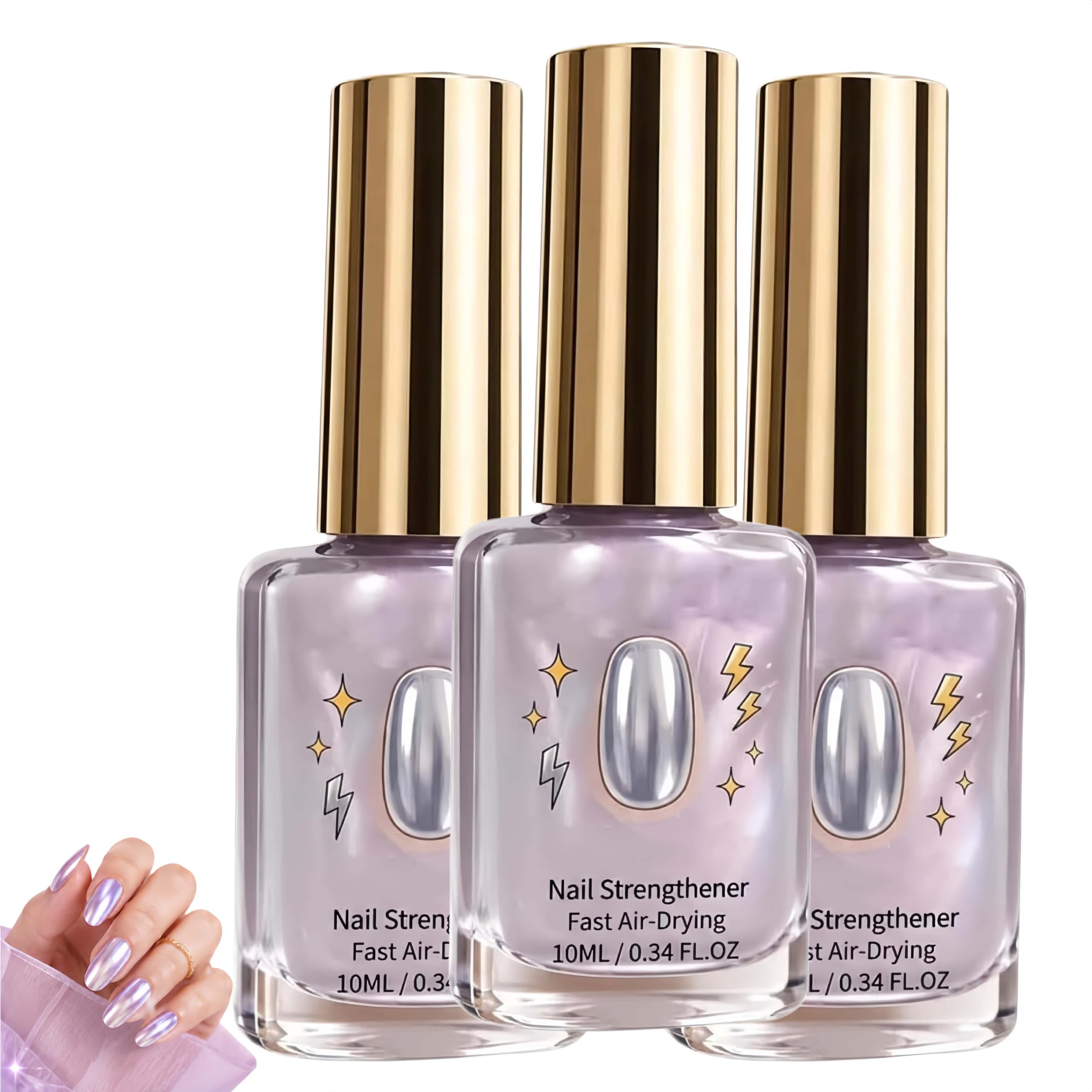 Nagelhärter mit glänzendem Flieder-Spiegeleffekt–schnell trocknend (3pcs)