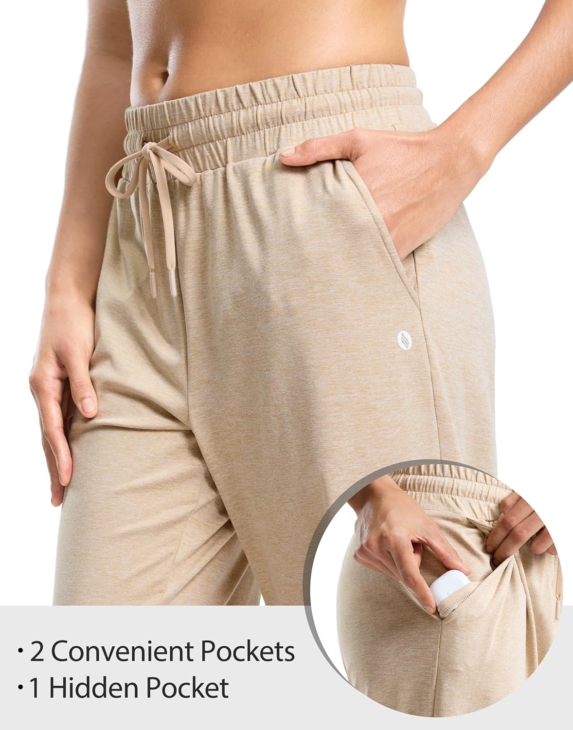 SANTINY Women's Soft Sweatpants Lightweight Yoga Lounge Casual Pants Stretch Open Bottom Sweat Pants for Women with Pockets - Image 4