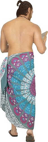 Miniatura 3 de LA LEELA Pareo largo casual estándar para hombre