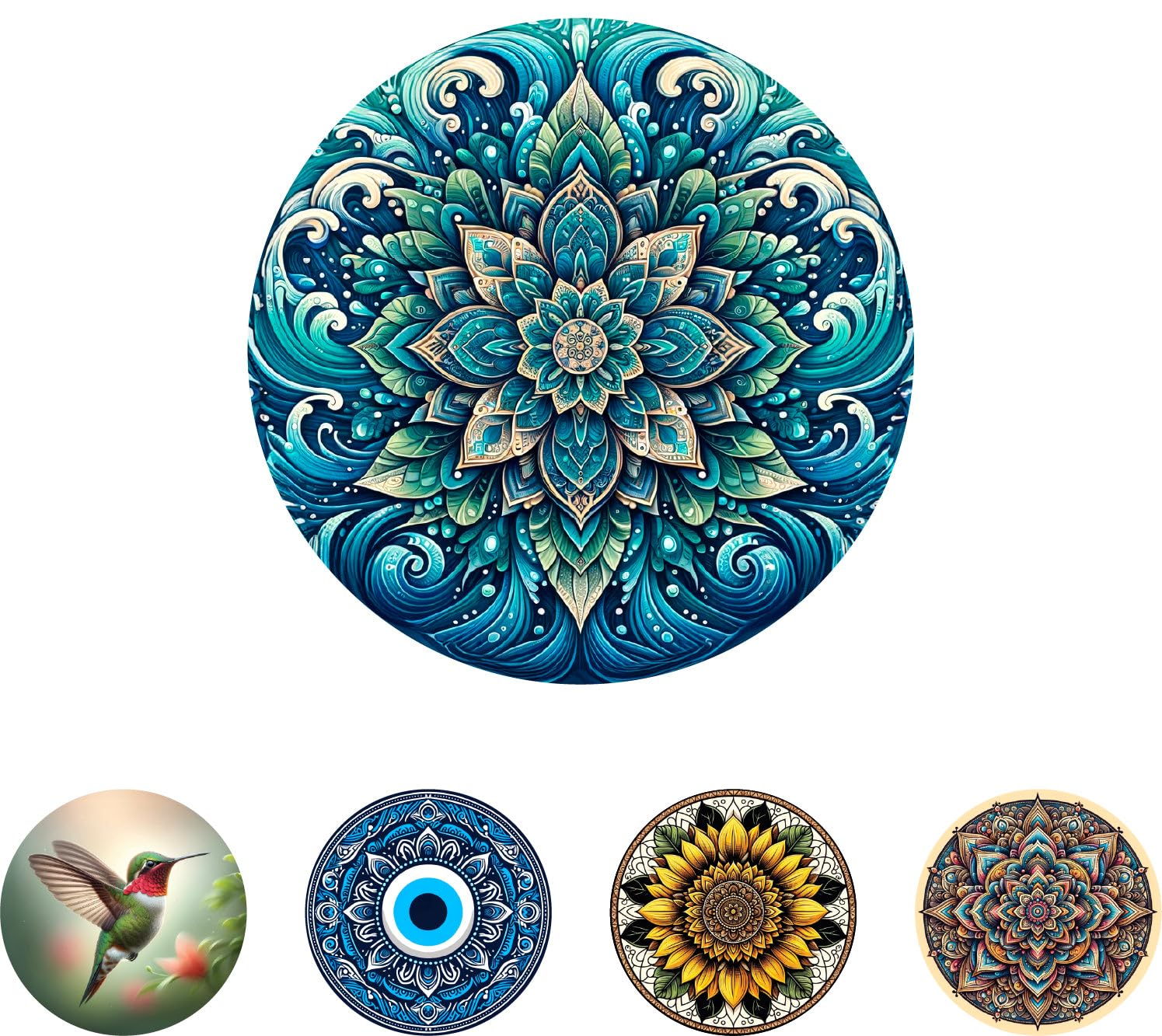 Screen Door Magnets - Patch Small Holes & Keep People and Pets from Running Into Screen Doors with Magnetic Screen Door Savers - Made in USA - Wave