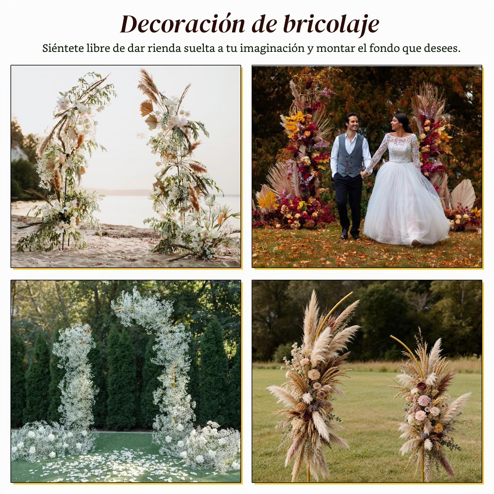 Soporte de arco de globos de metal, arco de boda, juego de soporte para globos semicirculares, soporte para globos para cumpleaños, bodas, fiestas de graduación, bautizos de bebés, aniversarios