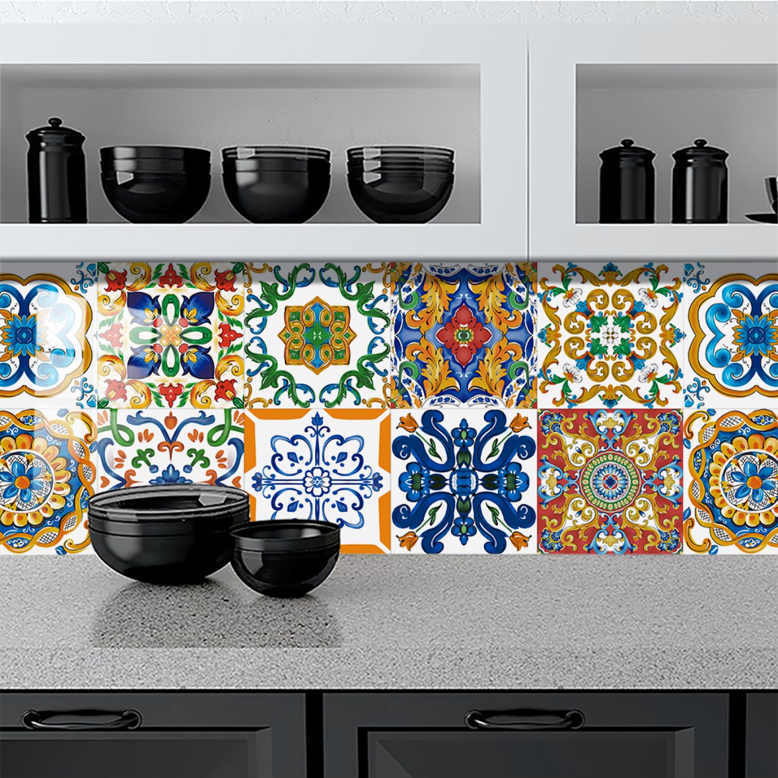 Dalle Pvc Adhesive Murale 10X10 Bleu Stickers Cuisine Stickers Muraux Cuisine Carrelage Adhesif Mural Stickers Salle de Bain Dalle Pvc Adhesive Murale (10 Pièces