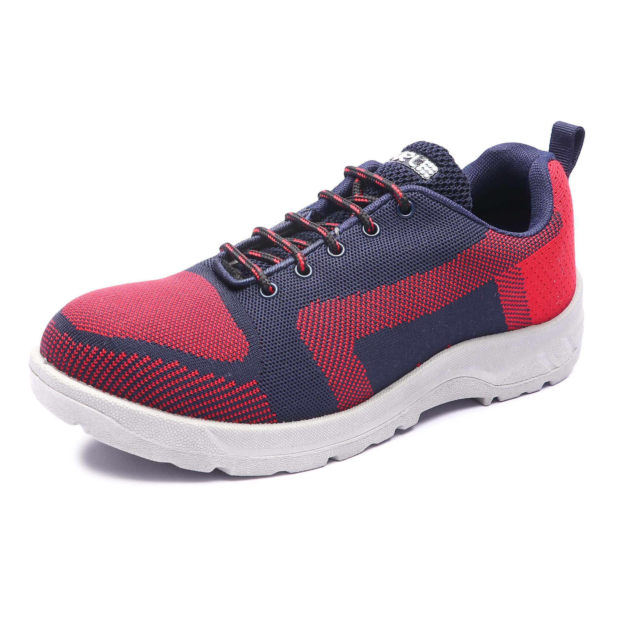 FUEL Arsenal Safety Shoes for Men with Industrial Steel Toe, Light Weight Construction Shoes, Water Resistant with PVS Sole, Lace Up Comfortable Footwear, 6 UK Navy-Red (B0BSH6R5GS) Amazon Price History, Amazon Price Tracker