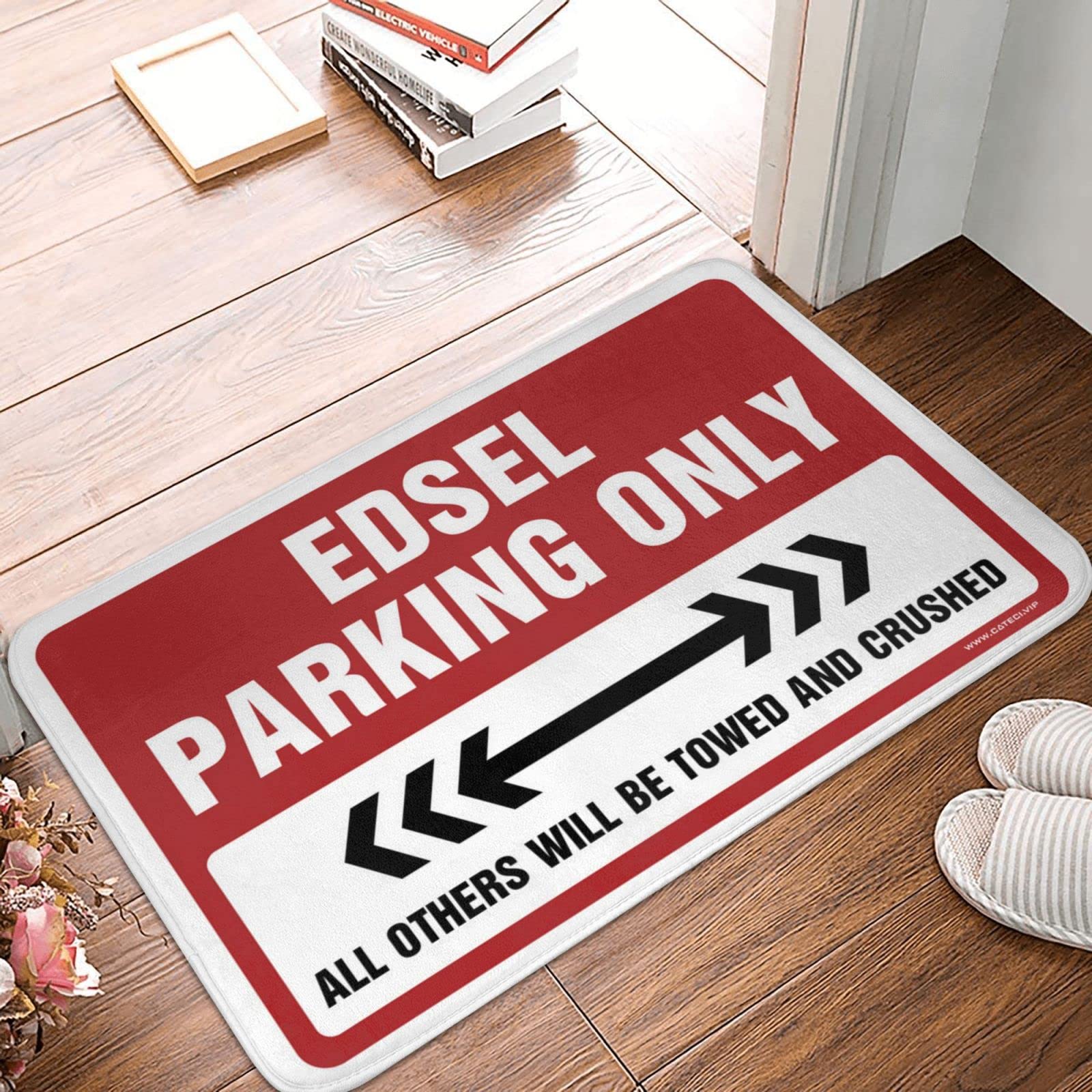 Tapis antidérapant Edsel Parking Only pour sécuriser la porte d'entrée