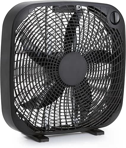 Amazon Basics 3 Speed Box Fan, Indoor Electric Fan for