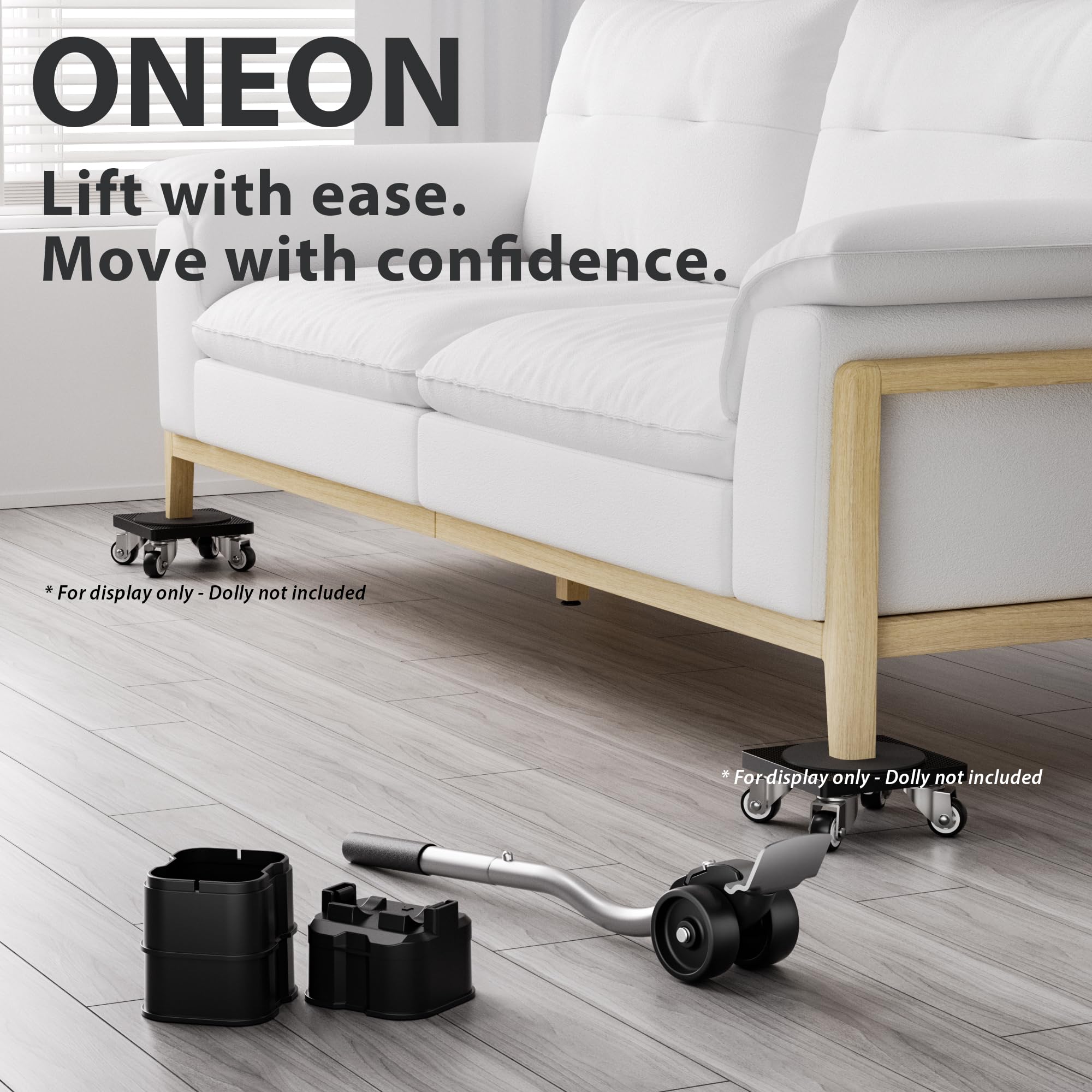ONEON Outil de Levage de Meubles avec Base réglable en Hauteur – Cric de Meubles de qualité supérieure pour Meubles Lourds et appareils électroménagers, Levage sans Effort pour Les Coussinets, Les