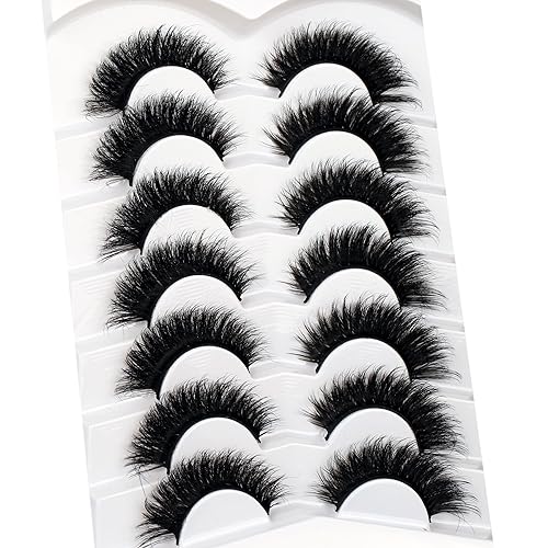 Miniatura 575 de Pooplunch Pestañas postizas de pelo de visón sintético, estilo de ojo de gato, paquete de pestañas postizas naturales esponjosas, paquete múltiple
