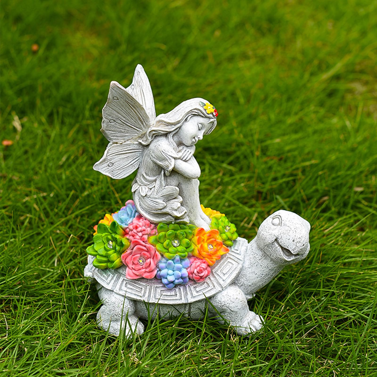 Luci solari da giardino per esterni, statue di tartaruga, decorazione da giardino, lanterna solare con tartaruga impermeabile per interni ed esterni, decorazioni per patio, prato, cortile, regalo
