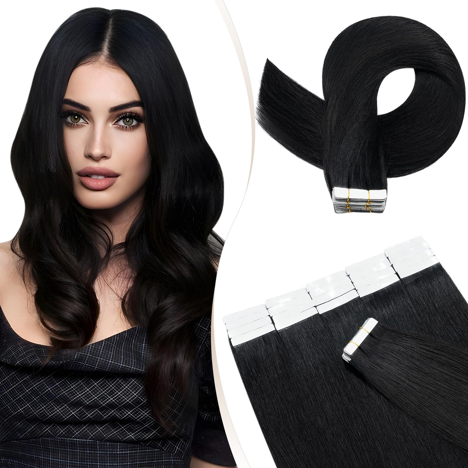 Elailite Tape in Hair Extensions Human Hair Thin Type 30g