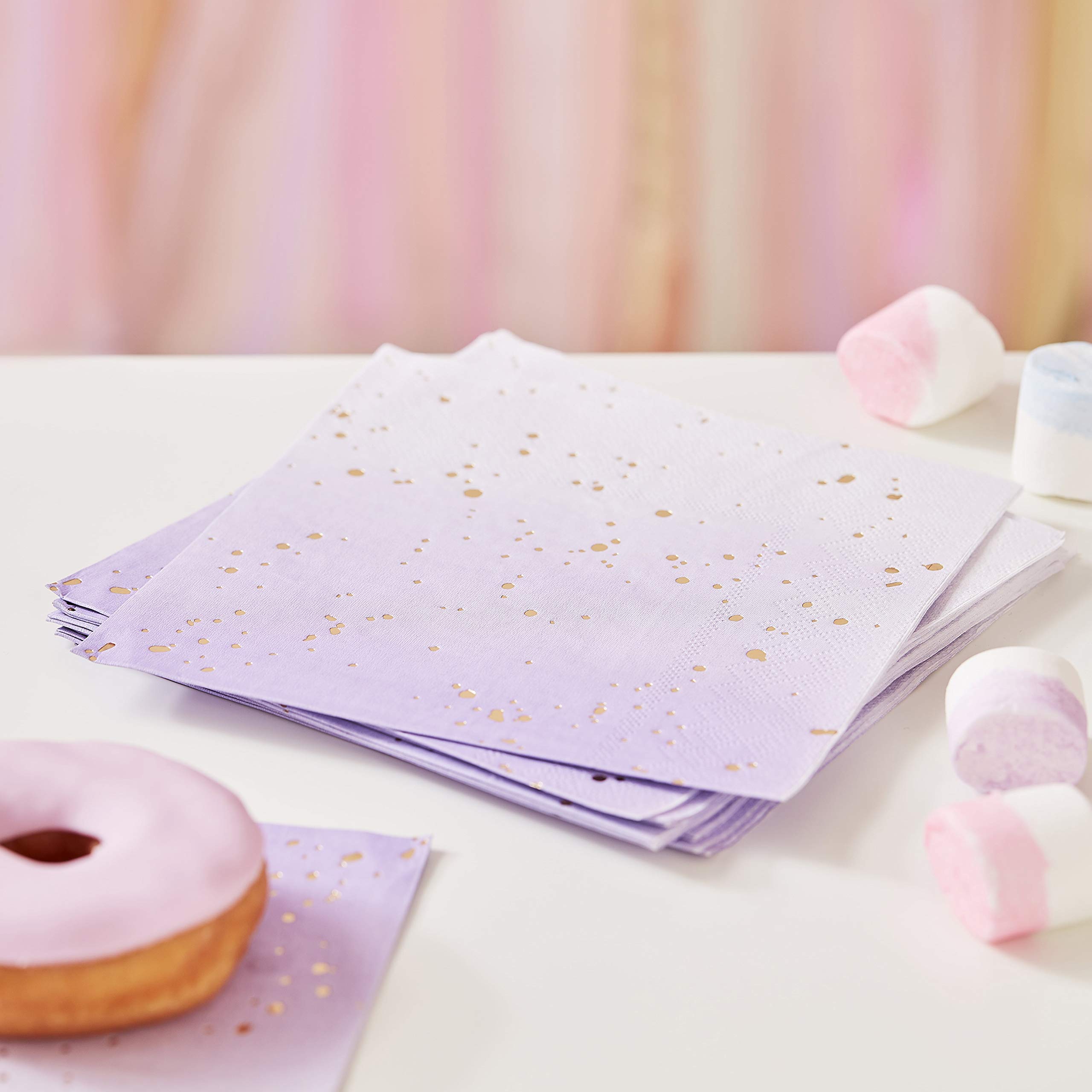 Ginger Ray Rose Gold Foiled Floral Happy Paper Party Servies 16 Pack, Verjaardagsservetten