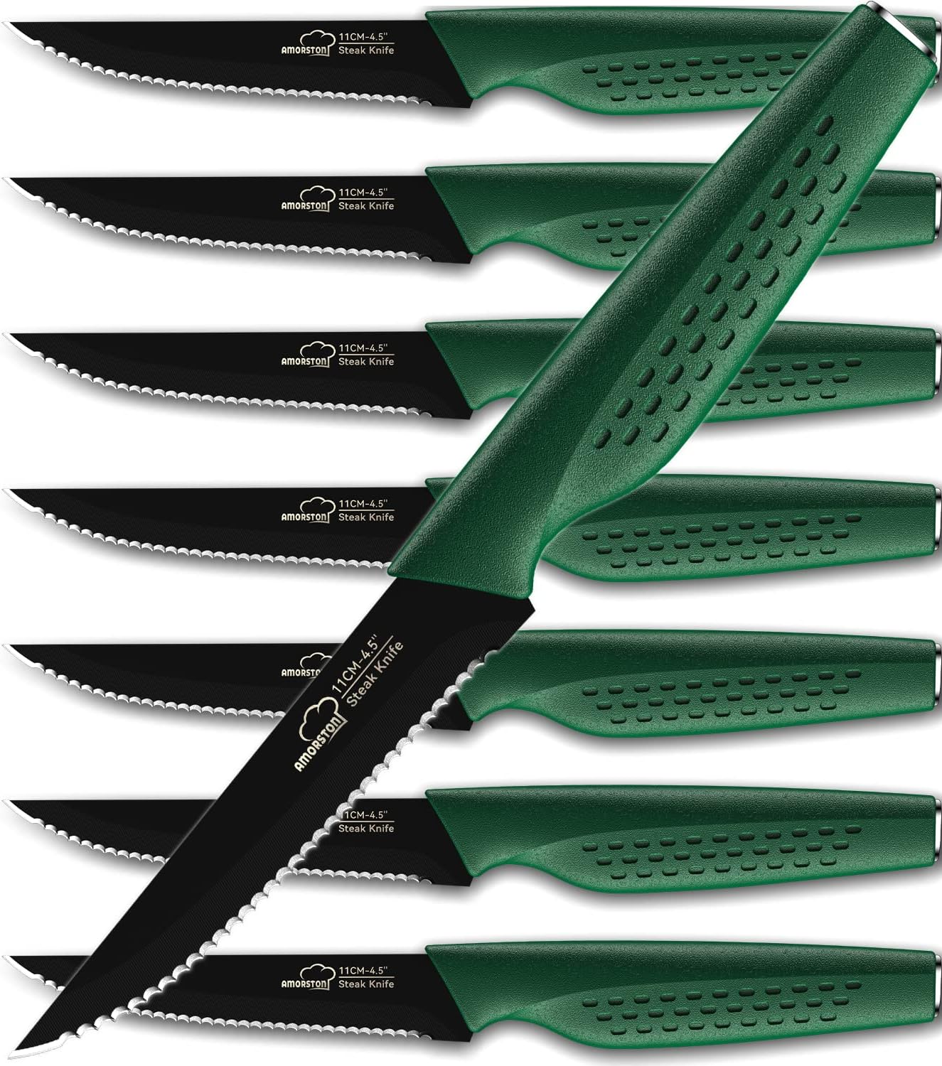 Amorston Steak Knives Set of 8, Stainless Steel Steak Knife