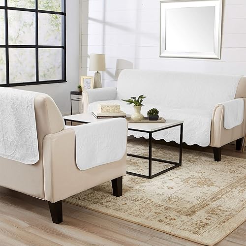 Miniatura 4 de Great Bay Home - Funda de sofá reversible - Protector de muebles lavable con correas elásticas - Funda de sofá para perros, niños y mascotas -