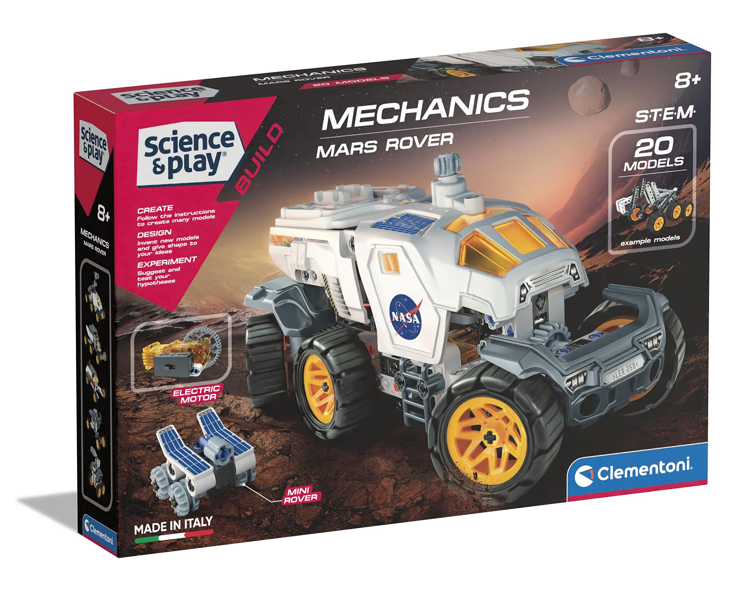 – Clementoni - 61550 - Science & play - NASA Rover - Building Set, Scientific Toys, Science Kit For Kids 8 Years, STEM Toys, English version