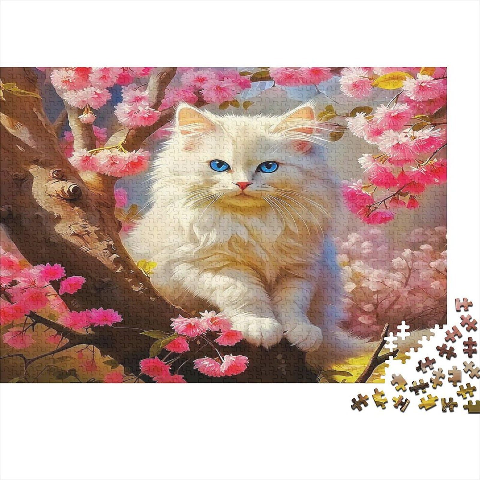 Cute Cat Jigsaw Puzzles Puzzle for Adults Kids. 1000 Pieces Impossible Challenge Toy Educational Games Home Decoration for Adults& Kids Age 14 Years Up 70x50cm/1000pcs — image 1