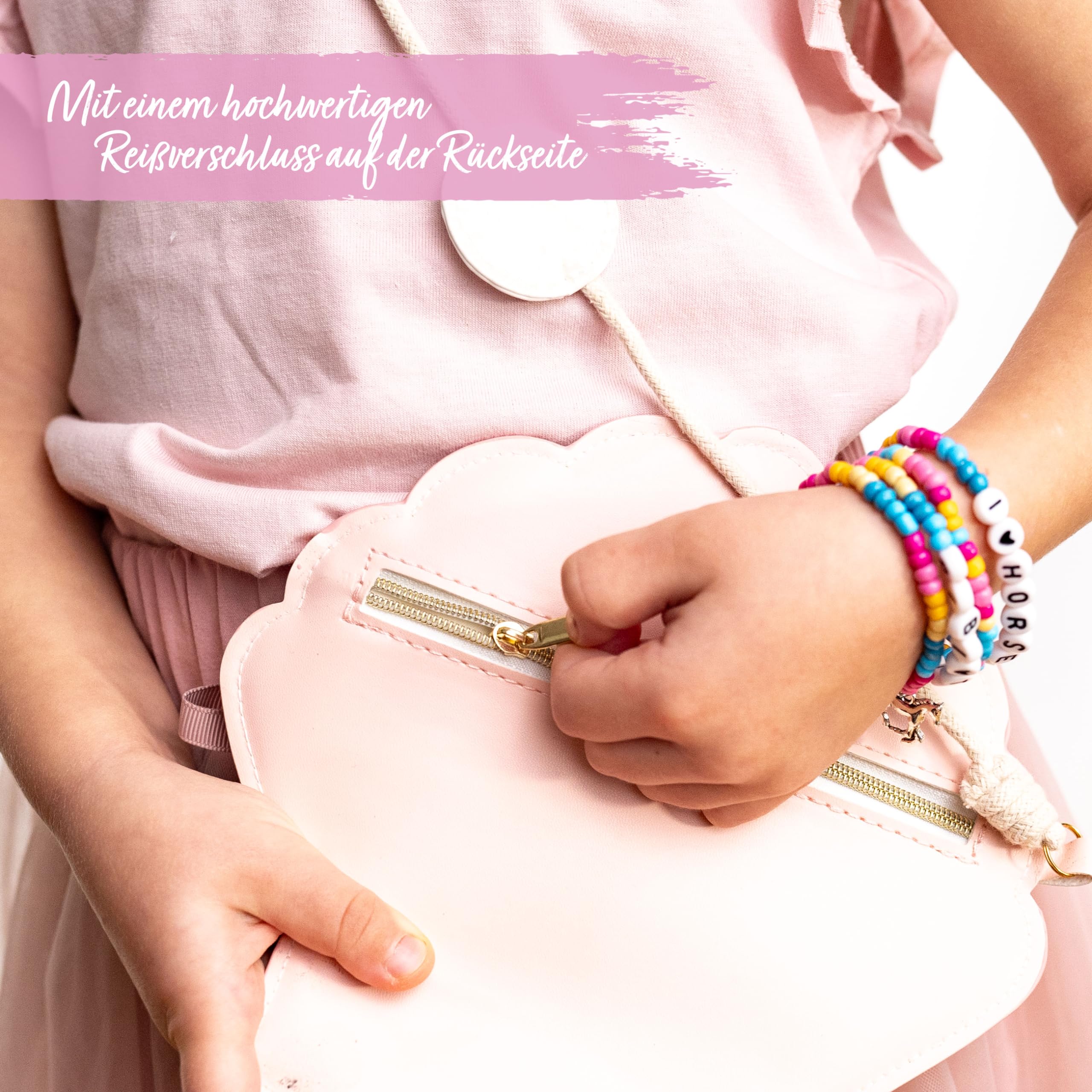 Papierdrachen Borsa a mano per bambini – accessorio vegano per bambini – colorata – borsa a tracolla in ecopelle – ottima idea regalo per ragazze