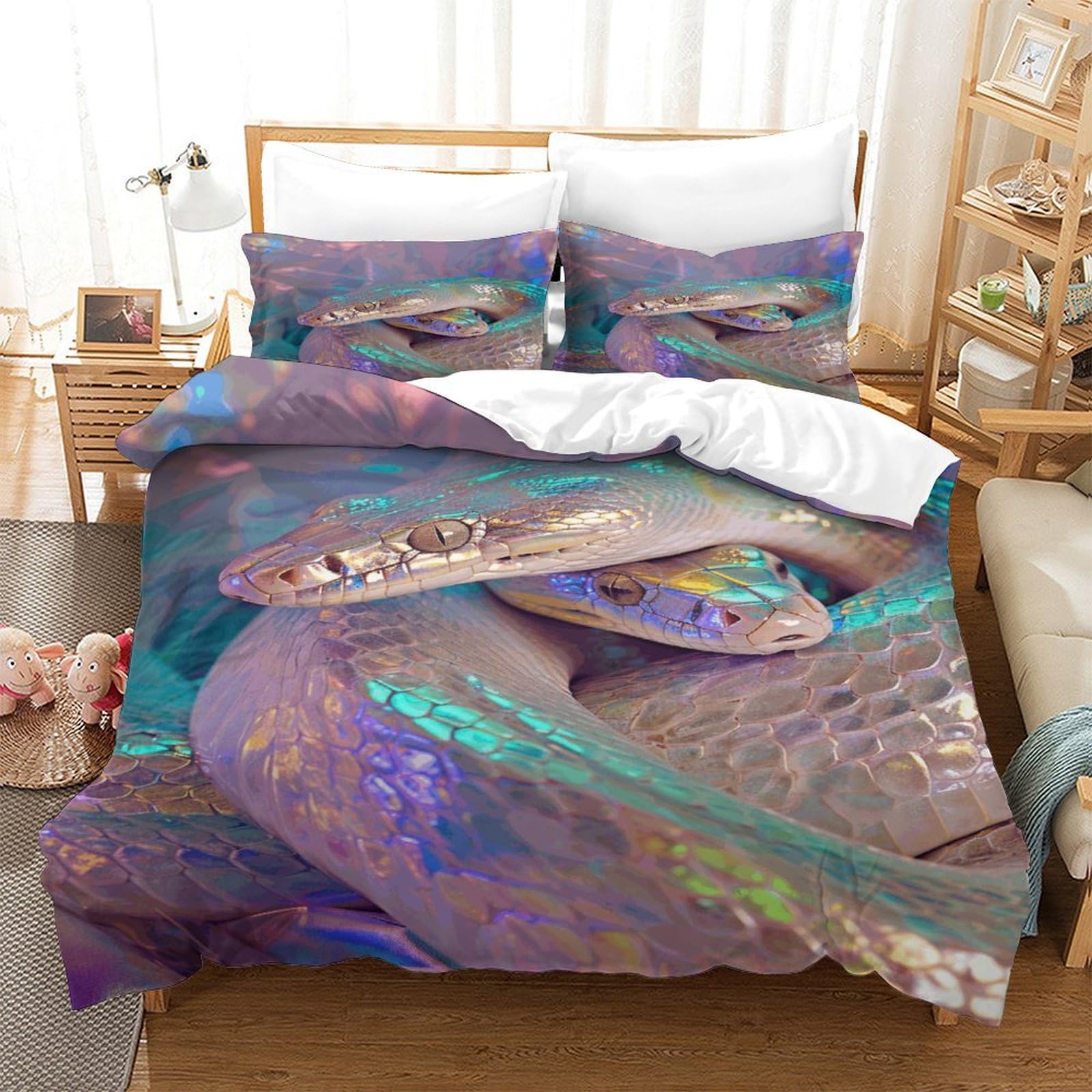 P1S9U7W5Y Dreamy Pearl Shell 3D Printed Duvet Cover Set 3pcs Microfiber Ocean Bedding Set Double（200x200cm）