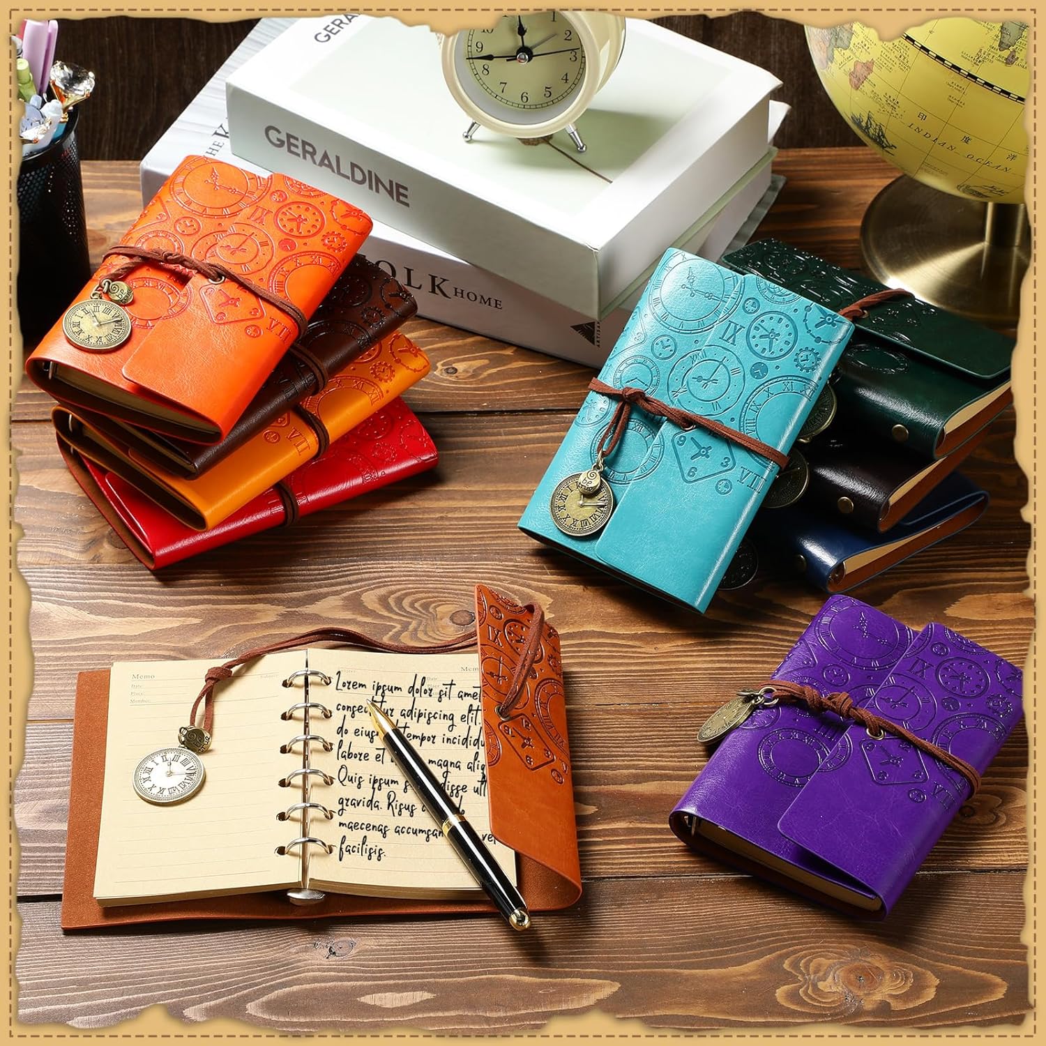 Glenmal 10 Pack PU Leather Journal Notebook Refillable Travel Writing Journals Vintage Diary Christmas Gift for Women and Men, 100GSM Lined Paper, 10 Colors(A7/ 5.7 x 3.9 Inch)