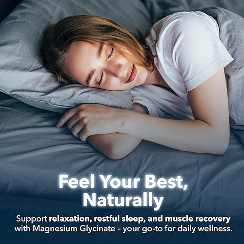 Miniatura 6 de Magnesium Glycinate 400mg per Serving – High Absorption – Gentle on Stomach – Supports Sleep, Relaxation, Muscle, Bone & Immune Health – Non-GMO,