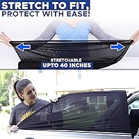 Vista 8 de EcoNour - Parasol para ventana de automóvil, 100 % de protección contra insectos, rayos ultravioleta y sirve como mosquitero para campamento