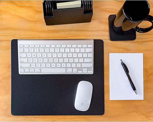 Miniatura 3 de Dacasso Almohadilla de mesa de conferencia de cuero sintético negro de 14 x 11.5 pulgadas (P1035)