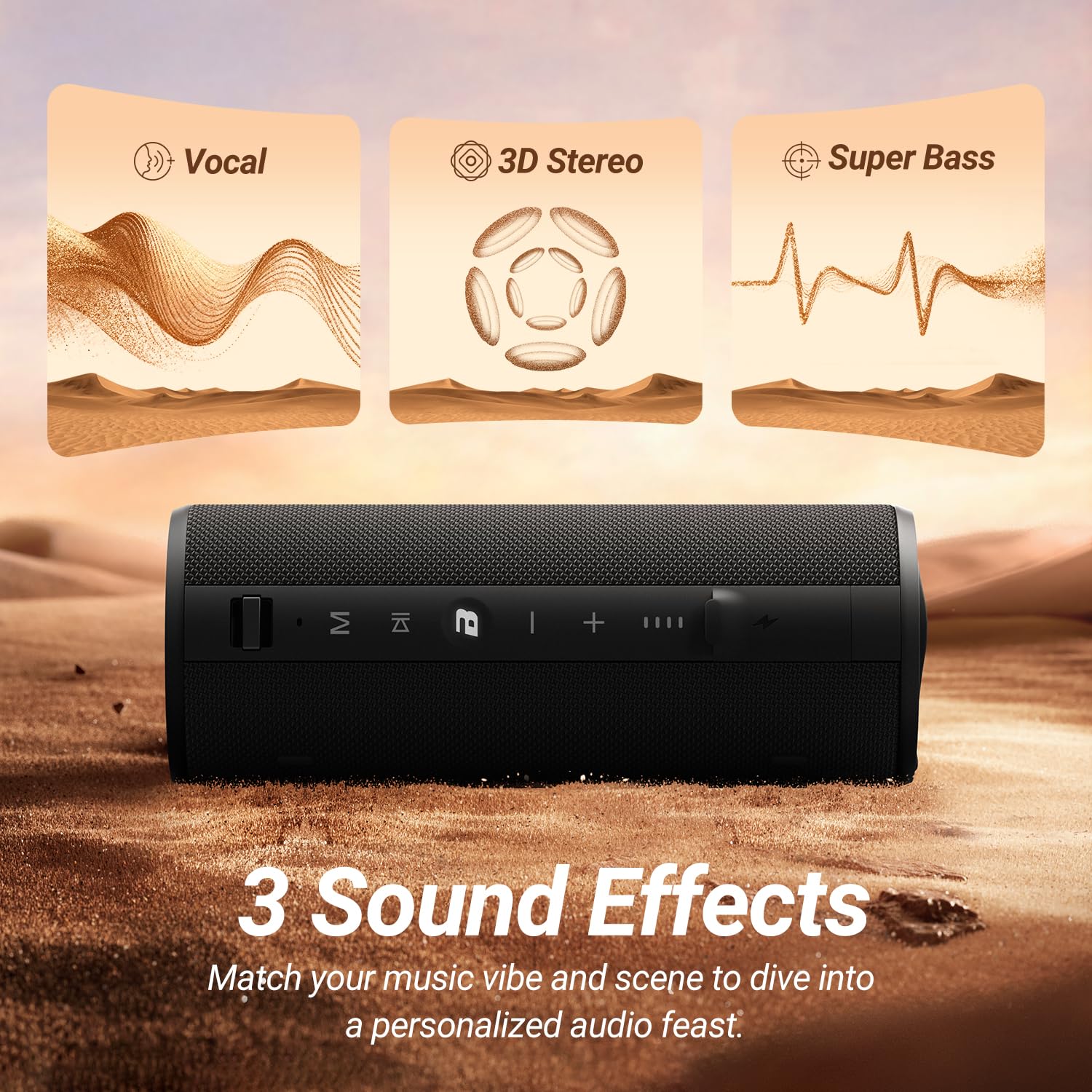 BOGASING Space M200 Cassa Bluetooth Portatile con Suono Dinamico da 50W | Luci RGB, Suono Potente & Bassi Incisivi, IP67, 24H, Altoparlante Bluetooth 5.3, EQ, TF-Card, AUX, Riproduzione Audio USB-C