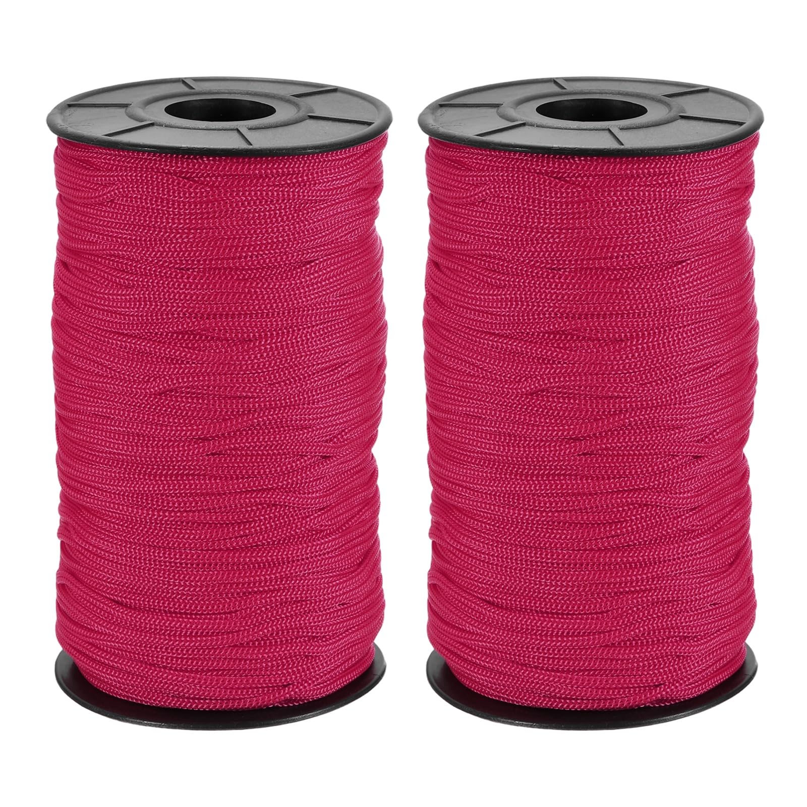 Cuerda de macramé trenzada de 3 mm color rojo rosa con dos rollos de 131 yardas