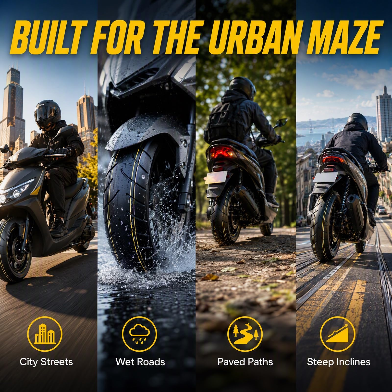 130/70-10 Reifen Tubeless, 130/70/10 59J 8 P.R. 280KPA für Motorräder