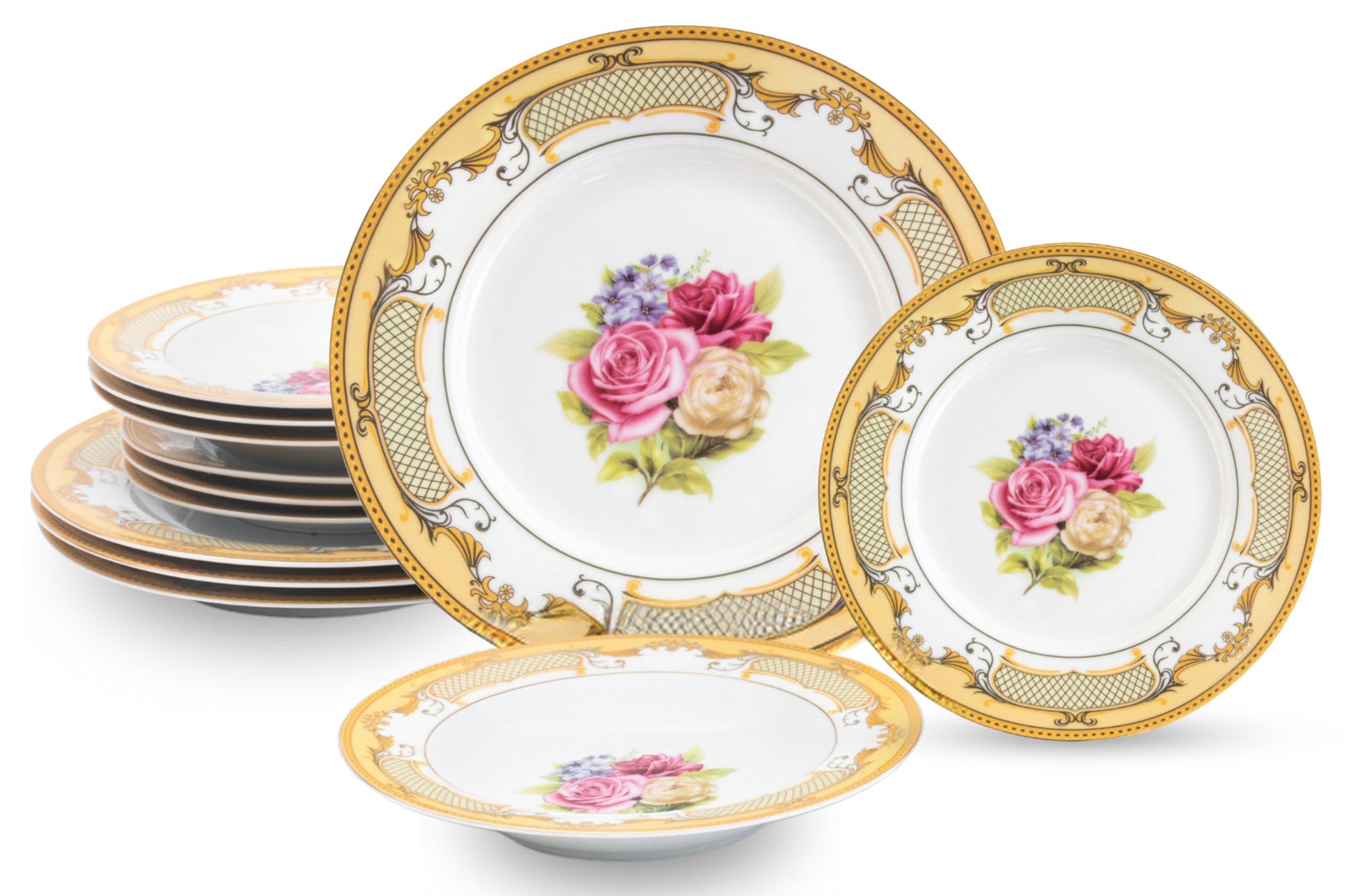 Rose China　食器　12枚セット Made in Occupid Japan, Rose China Set for 12 Dinnerware, 83