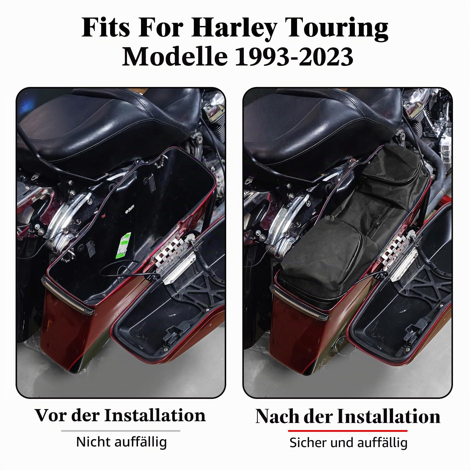 Motorrad Satteltasche Aufbewahrungstasche Innentaschen für Harley Touring Electra Glide Road Glide 2014–2020