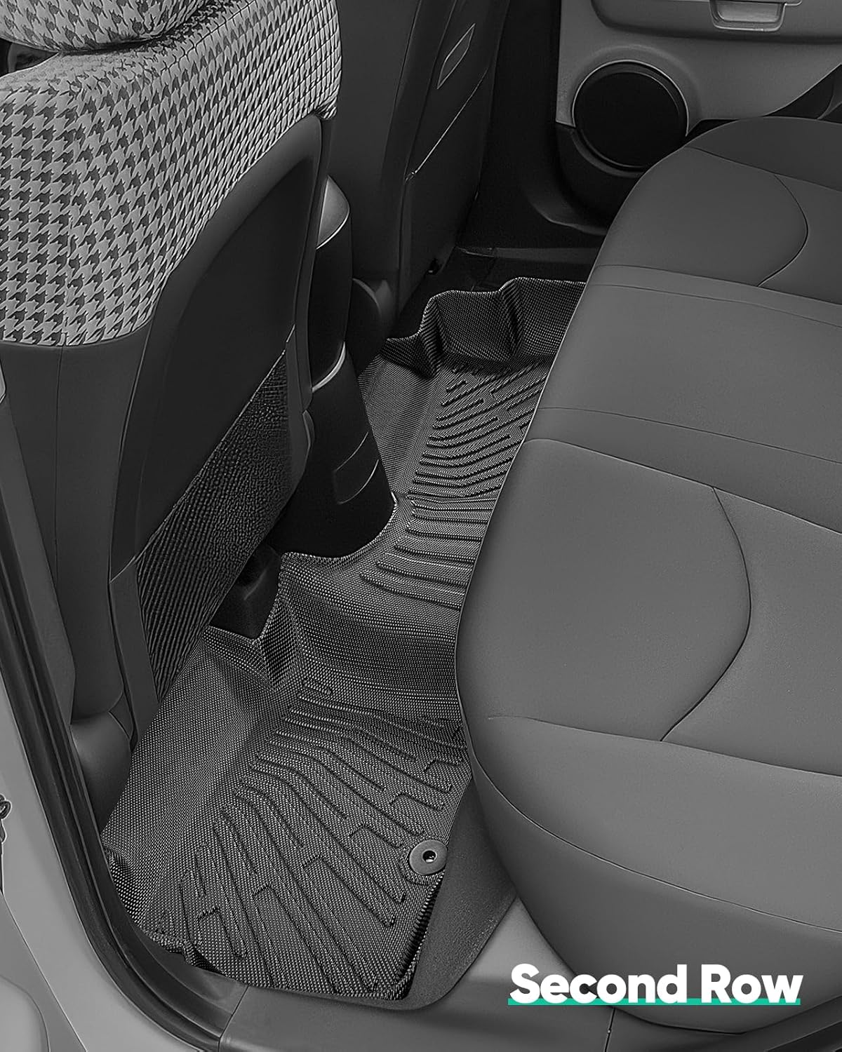 DiffCar® for Kia Soul Floor Mats: 2010 2011 2012 2013 | All-Weather Custom Fit Car Accessories for Kia Soul Interior Protection | TPE Rubber Box Car Front Rear Row Floor Carpet 3PCS Black