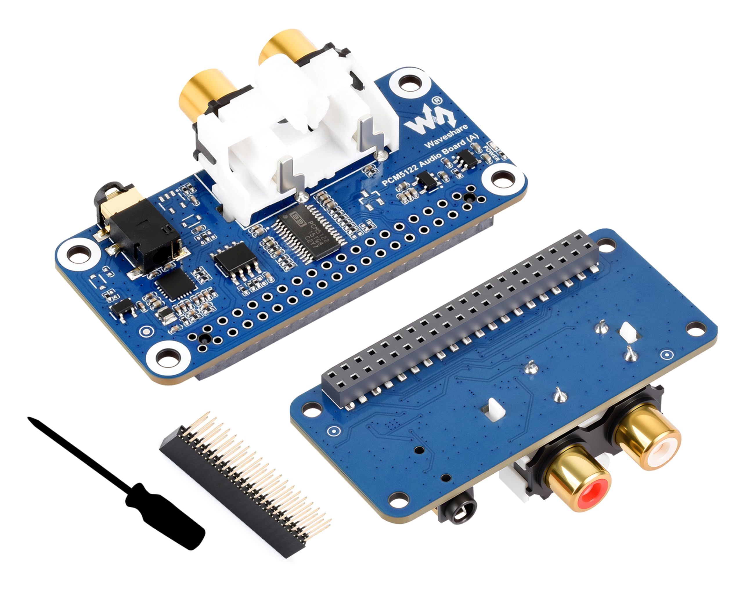 PCM5122 Scheda audio HIFI I2S DAC compatibile con Raspberry Pi 5/4B/3B+/3B/Pi Zero W/Zero 2W/Pico W/Pico 2W, basata su Pi 40PIN GPIO Header, codifica/decodifica stereo, supporta la riproduzione audio