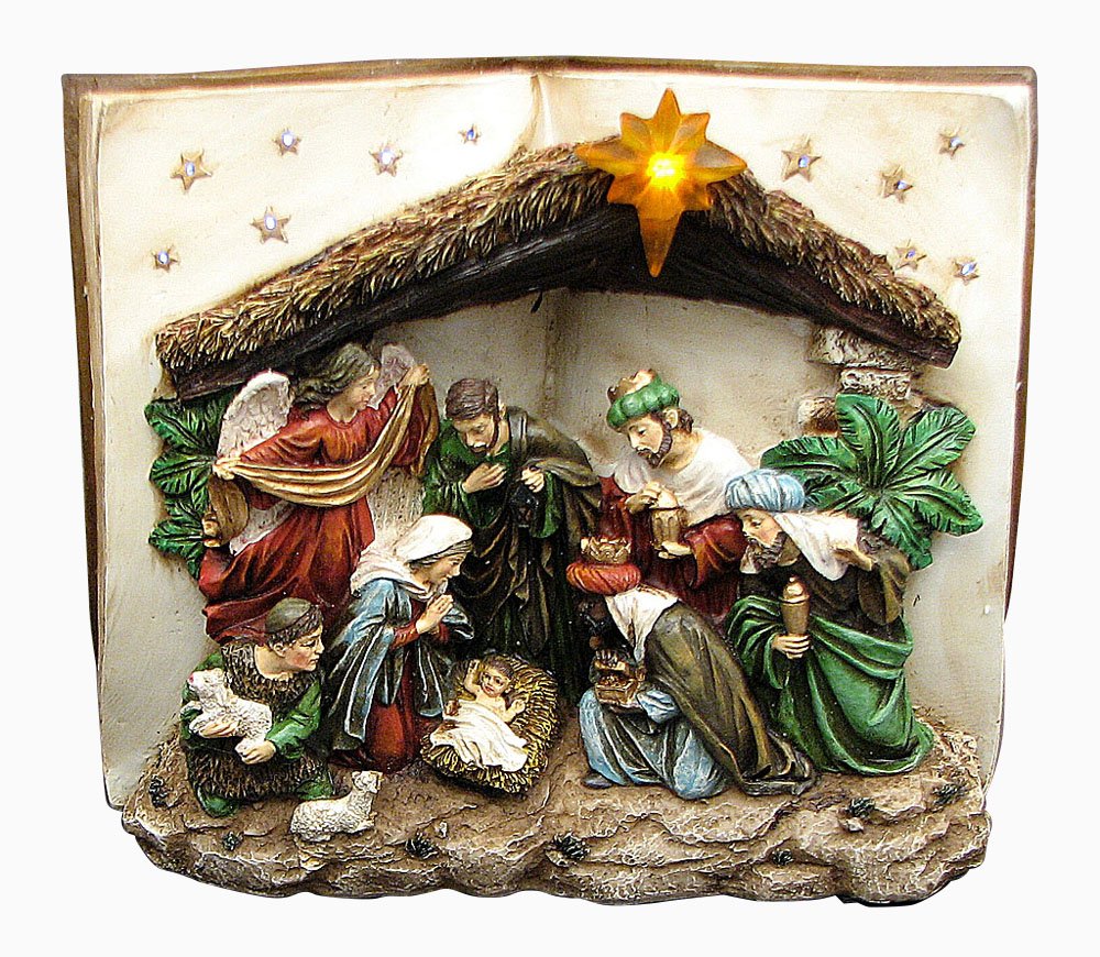 IWGAC Christmas Holiday Party Nativity Scene Book LED