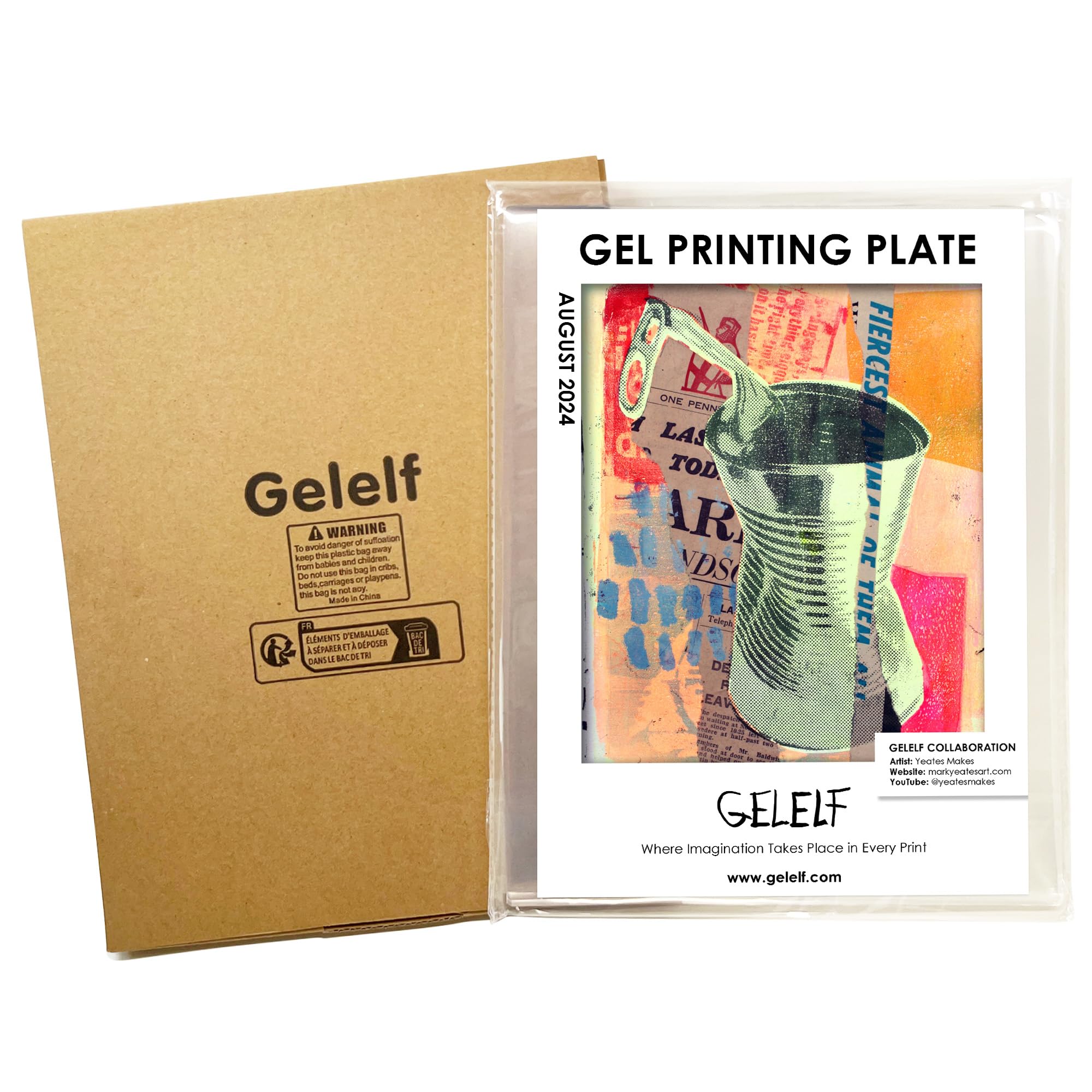 Upgraded Gel Printing Plate No Aging & Bubbling, Mini Size 3" x 5" Reusable Gel Plates for Monoprinting -Printmaking Art Supplies for Card Making, Book Press, Journaling, Scrapbooking
