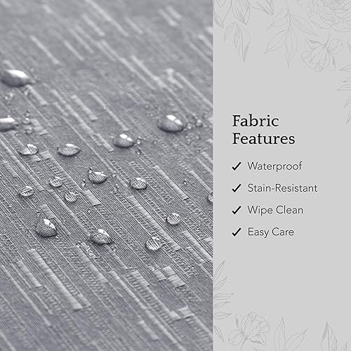 Miniatura 3 de Elrene Home Fashions - Mantel Continental de textura sólida resistente al agua, manchas y arrugas, 60 x 120 pulgadas, rectangular, color gris