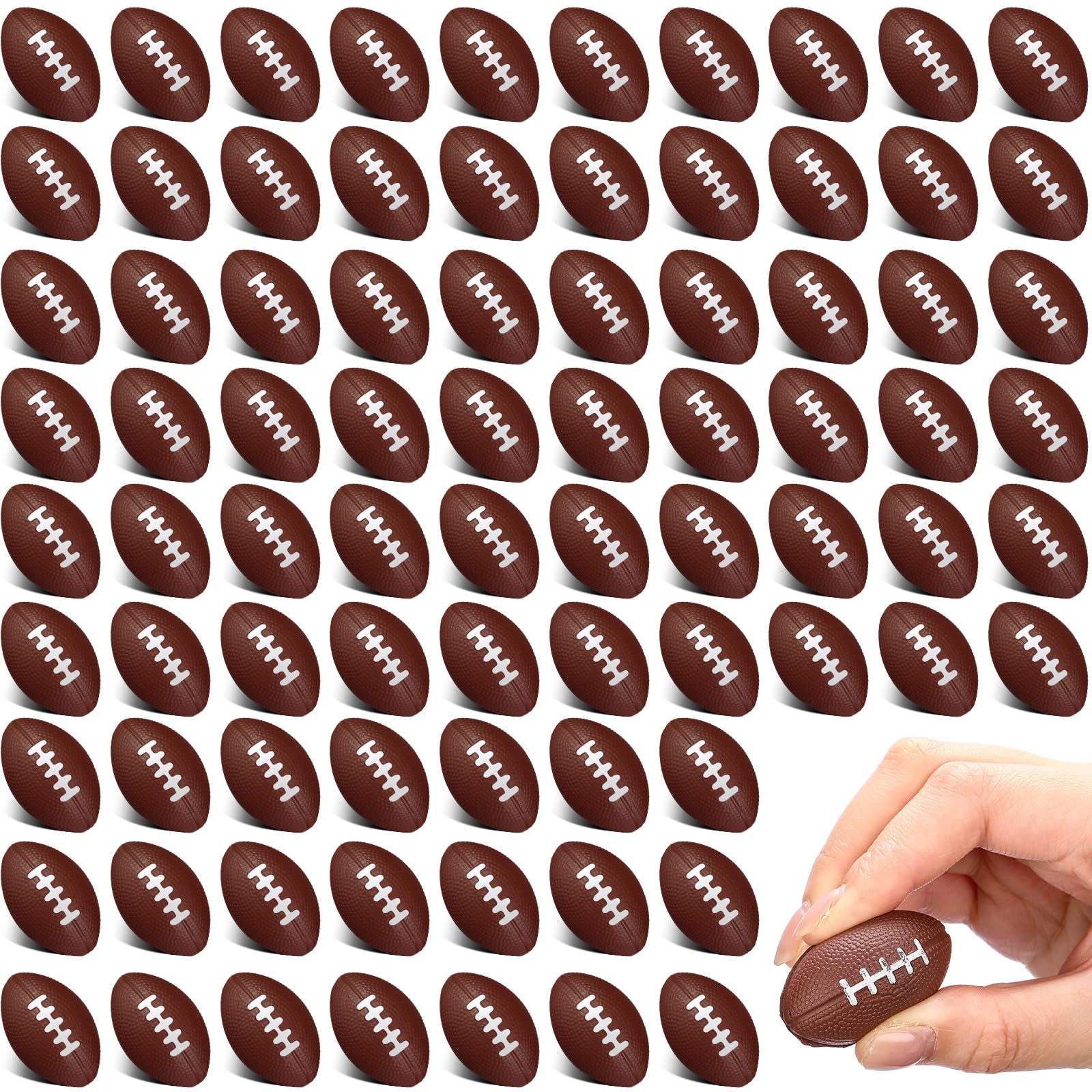 Party Favor Toys 120 Packs Mini Football Stress Balls - 1.46 Inch PU ...