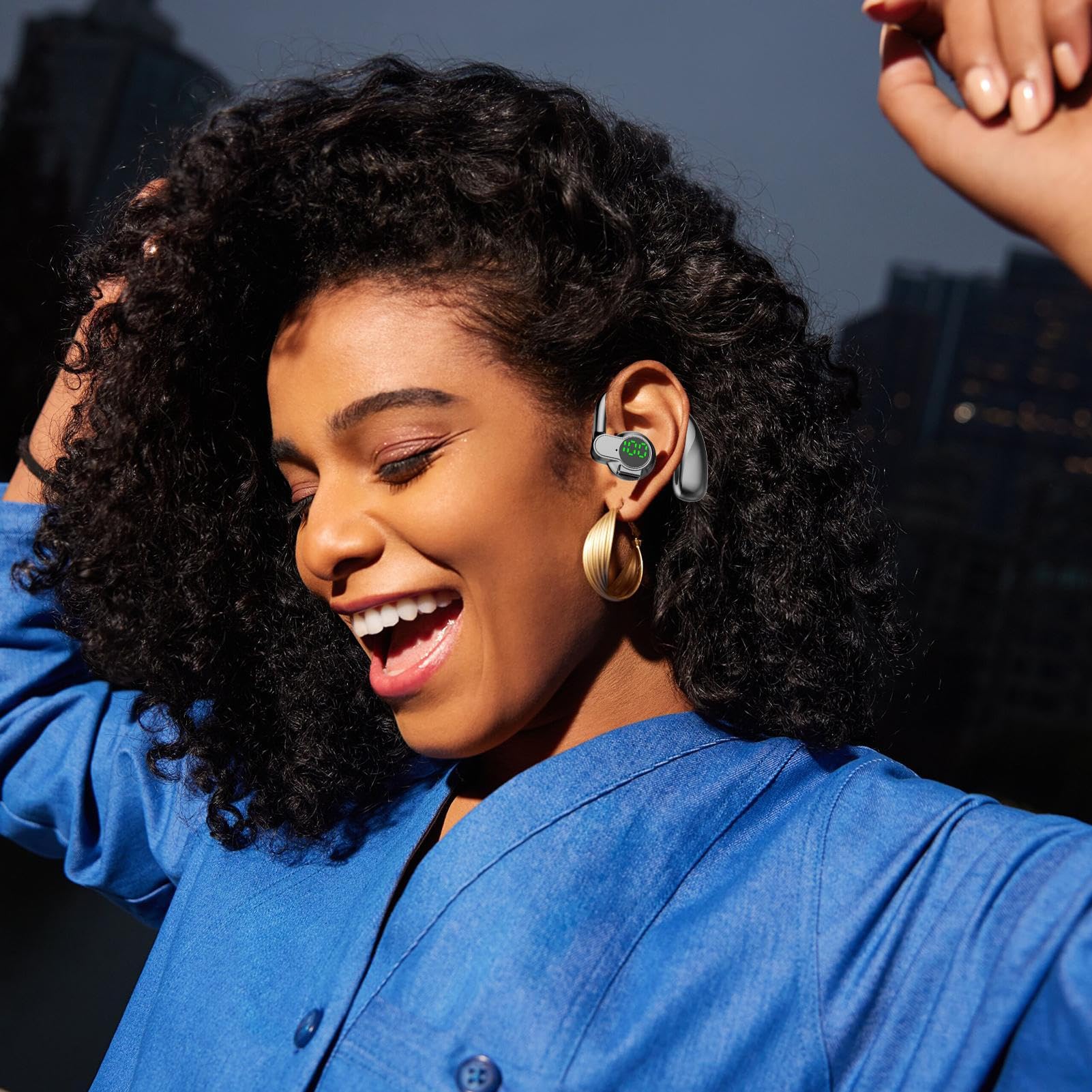 Auricolari Wireless con Archetti Cuffie Con Display Digitale | Cuffie Da Palestra Per Uso Domestico Outdoor Studio Corsa Sport Allenamento Palestra Nuoto Lavoro Chiamate Telefoniche