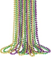 Vista 43 de YAXINRUI 30 piezas cuentas de Mardi Gras, collares de cuentas para fiesta de Mardi Gras, Navidad, San Patricio, regalos de fiesta, accesorios de 10