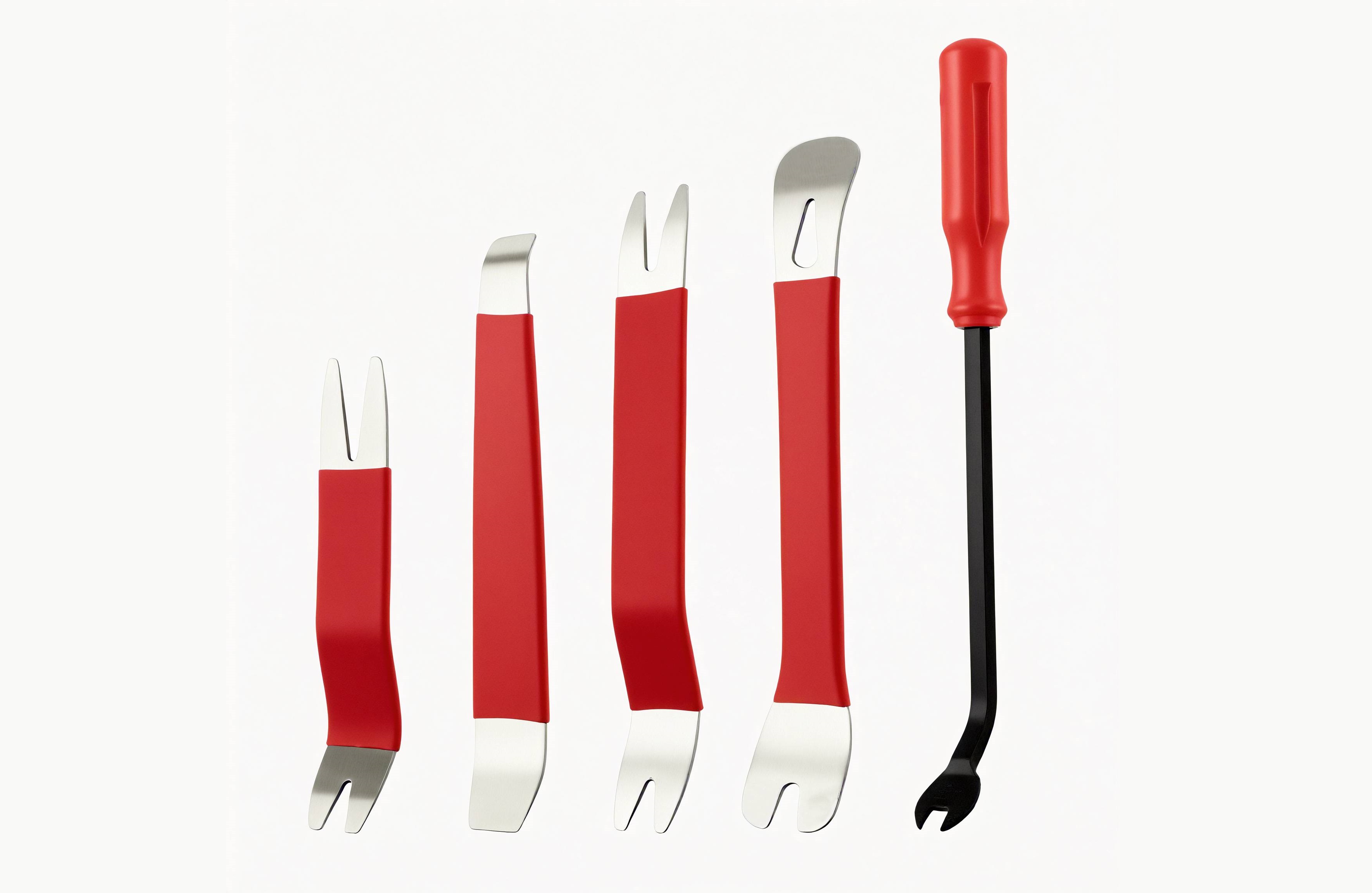 Juego De 5 Herramientas De Desmontaje Para Coches - Cuñas De Metal Y Palanca | Kit Reparación Molduras, Paneles Sin Rayar