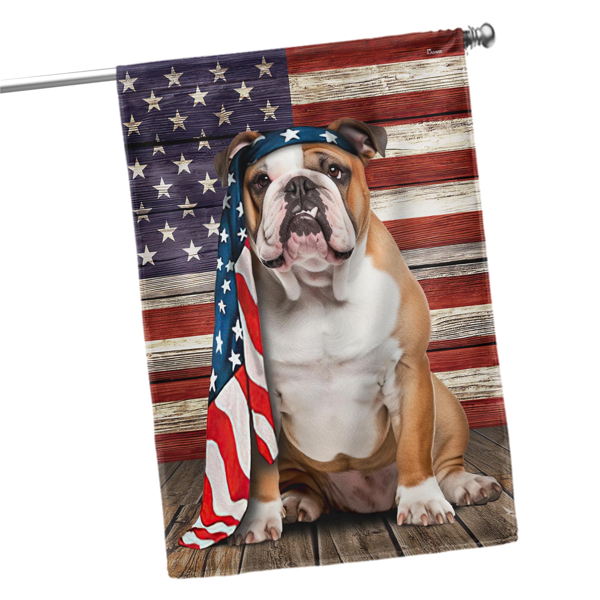 Bulldog アメリカ国旗 Amazon.com : FLAGWIX English Bulldog House Flags, Dog Decor