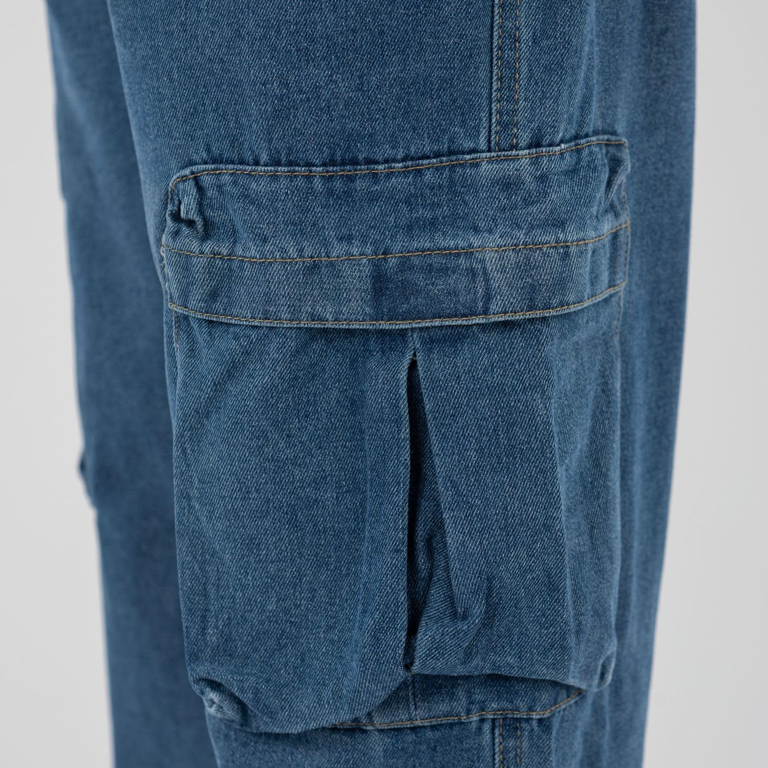 TONY BACKER - Jeans Cargo Uomo, Pantaloni Uomo con Tasche, Jeans Uomo Stile Urban, vestibilità Comoda, Blu Jeans Cargo Art. WCD48